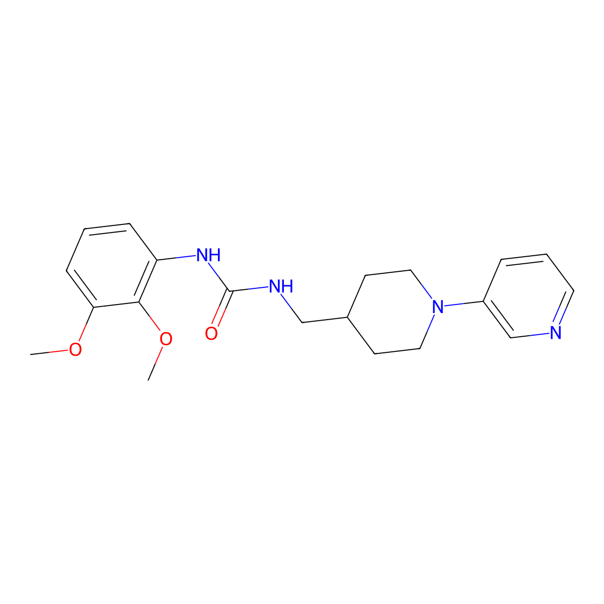 1-(2,3-Dimethoxyphenyl)-3-((1-(pyridin-3-yl)piperidin-4-yl)methyl)urea molecular structure, CAS 2034614-78-1