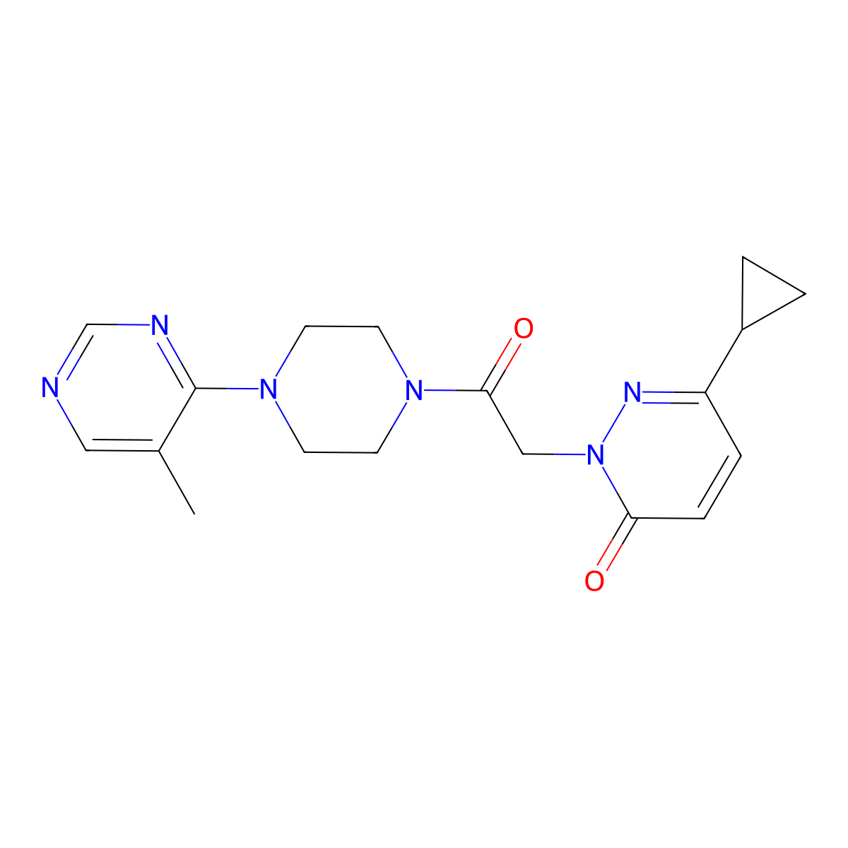 6-cyclopropyl-2-(2-(4-(5-methylpyrimidin-4-yl)piperazin-1-yl)-2-oxoethyl)pyridazin-3(2H)-one molecular structure, CAS 2034614-83-8