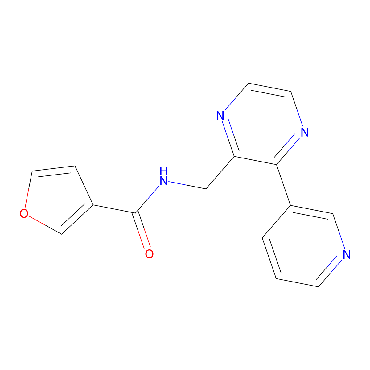 N-{[3-(pyridin-3-yl)pyrazin-2-yl]methyl}furan-3-carboxamide molecular structure, CAS 2034614-86-1