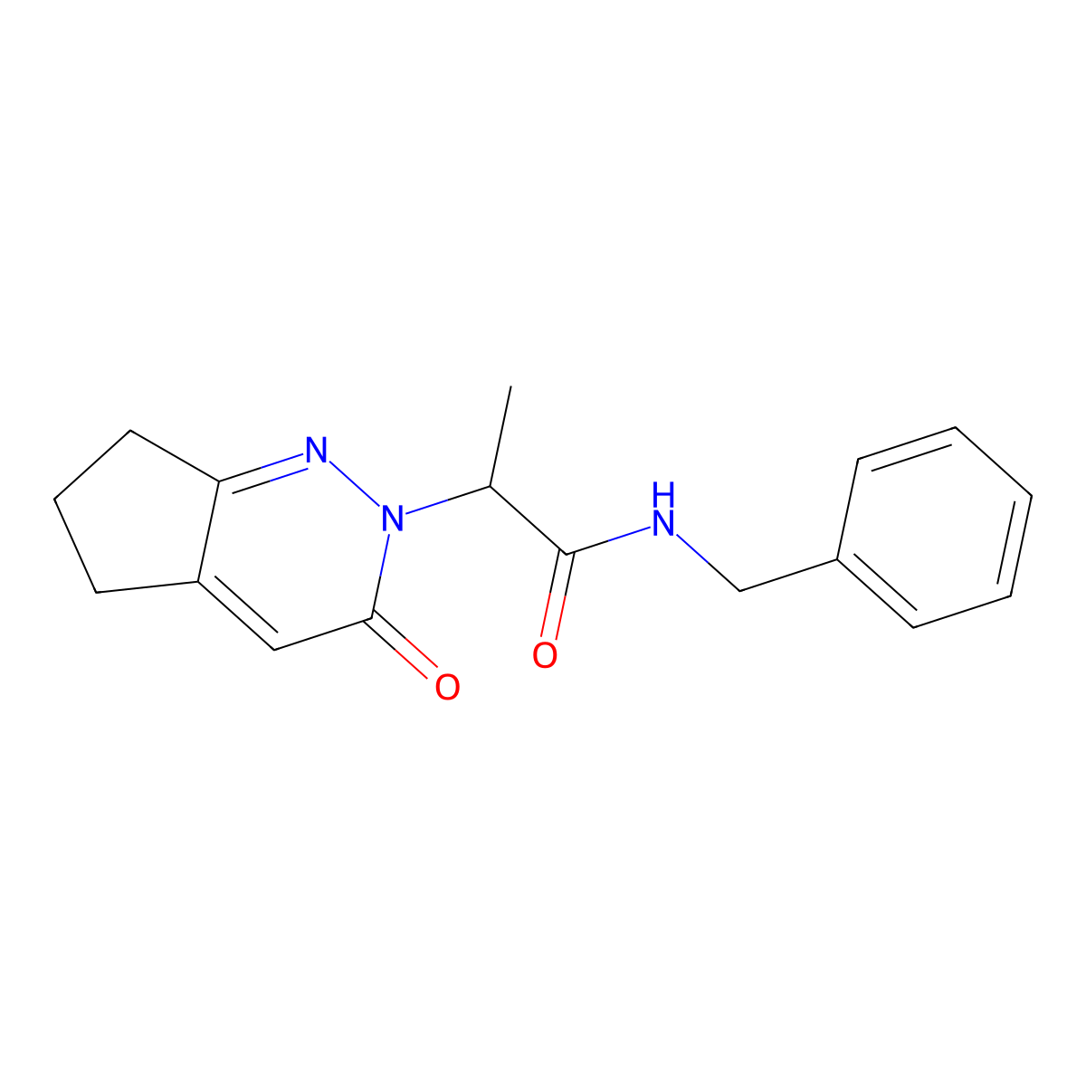 N-benzyl-2-(3-oxo-3,5,6,7-tetrahydro-2H-cyclopenta[c]pyridazin-2-yl)propanamide molecular structure, CAS 2034614-89-4