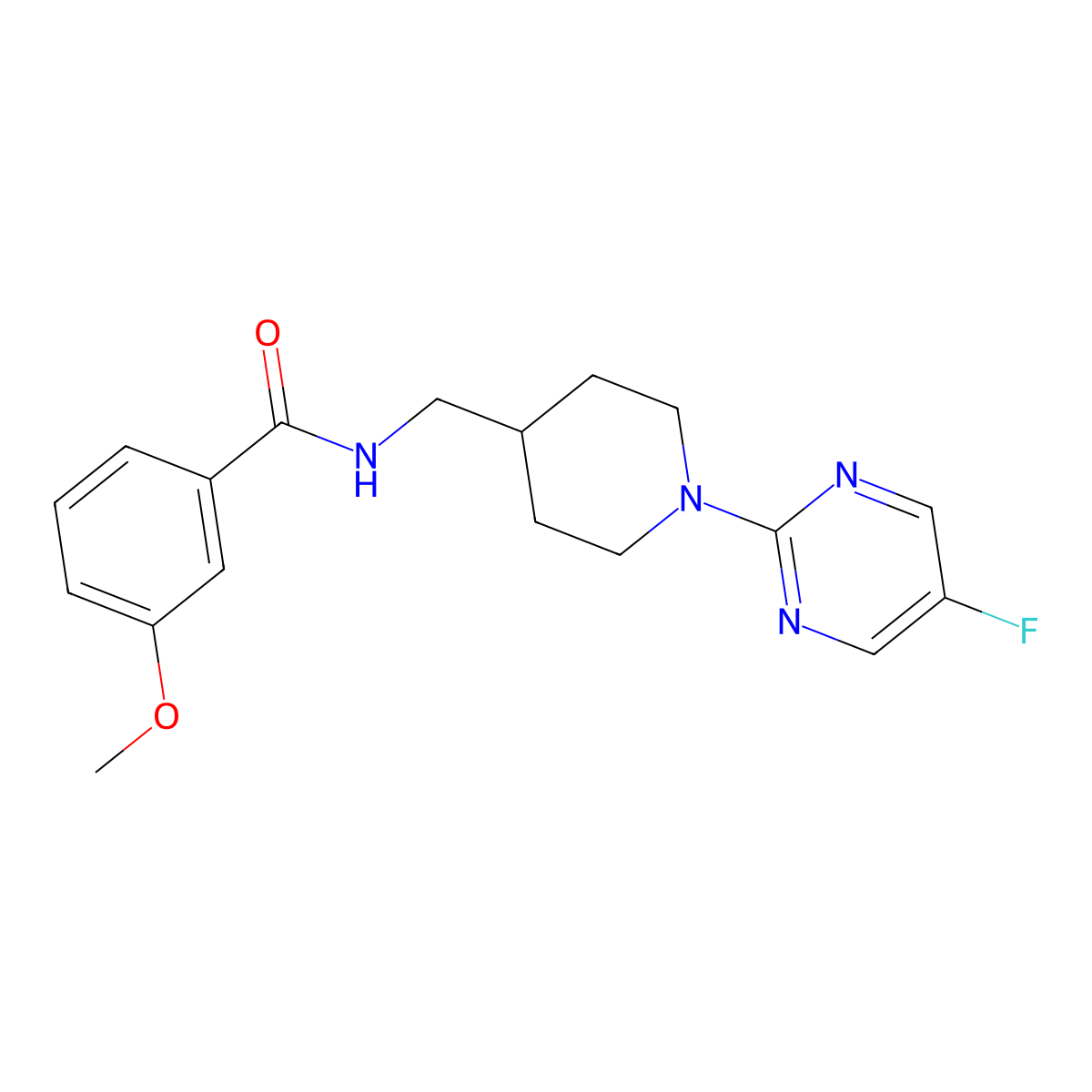 N-((1-(5-fluoropyrimidin-2-yl)piperidin-4-yl)methyl)-3-methoxybenzamide molecular structure, CAS 2034614-96-3