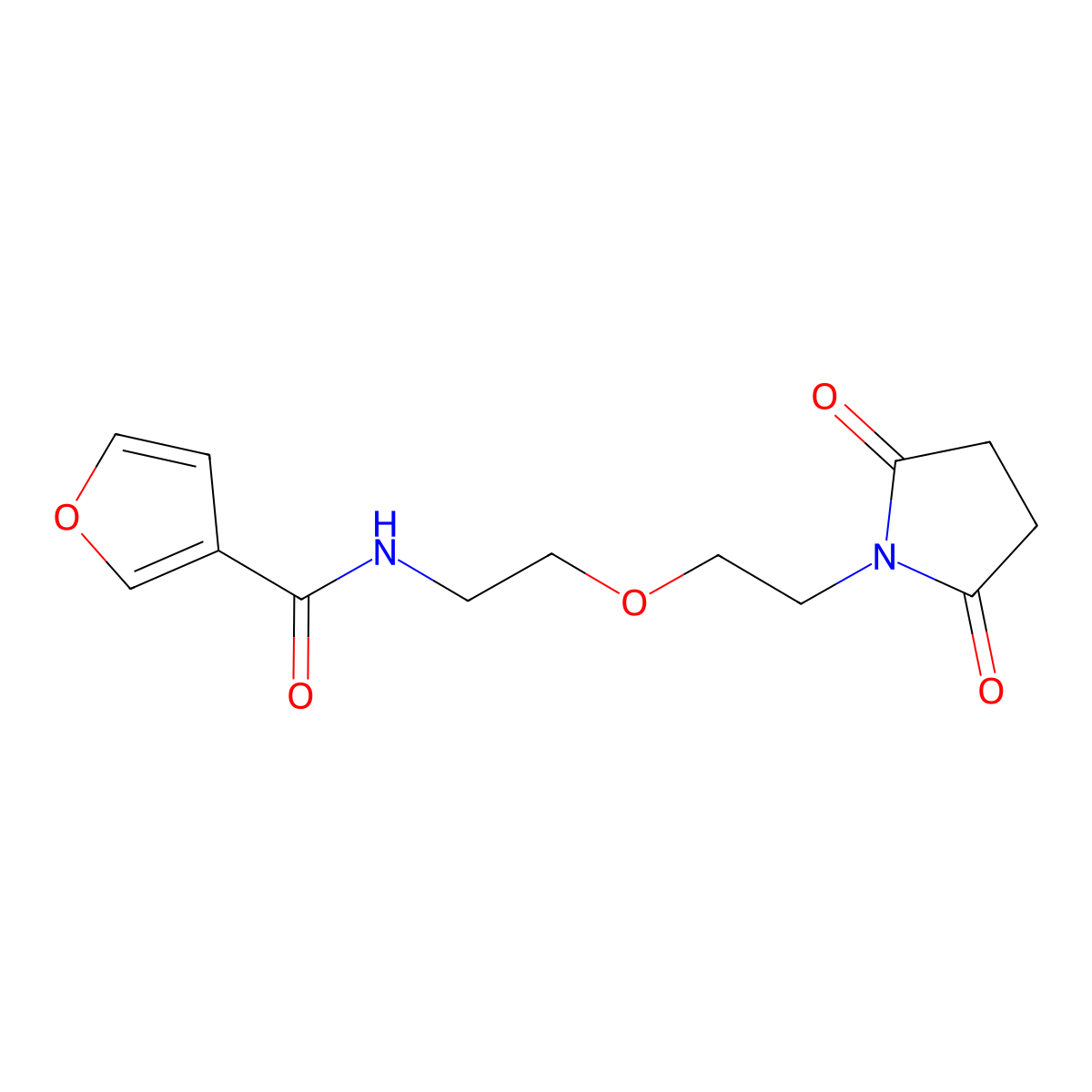 N-{2-[2-(2,5-dioxopyrrolidin-1-yl)ethoxy]ethyl}furan-3-carboxamide molecular structure, CAS 2034615-02-4