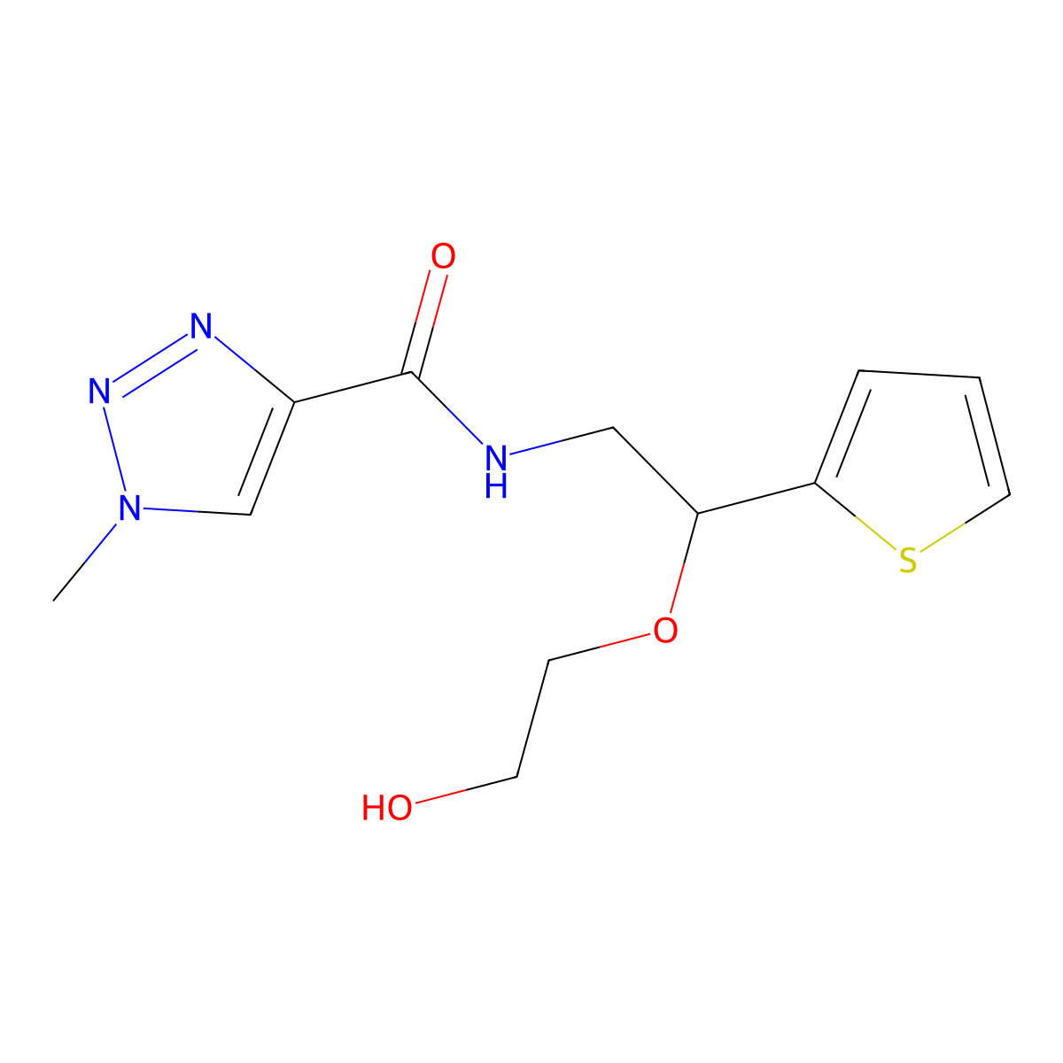 N-[2-(2-hydroxyethoxy)-2-(thiophen-2-yl)ethyl]-1-methyl-1H-1,2,3-triazole-4-carboxamide molecular structure, CAS 2034615-14-8