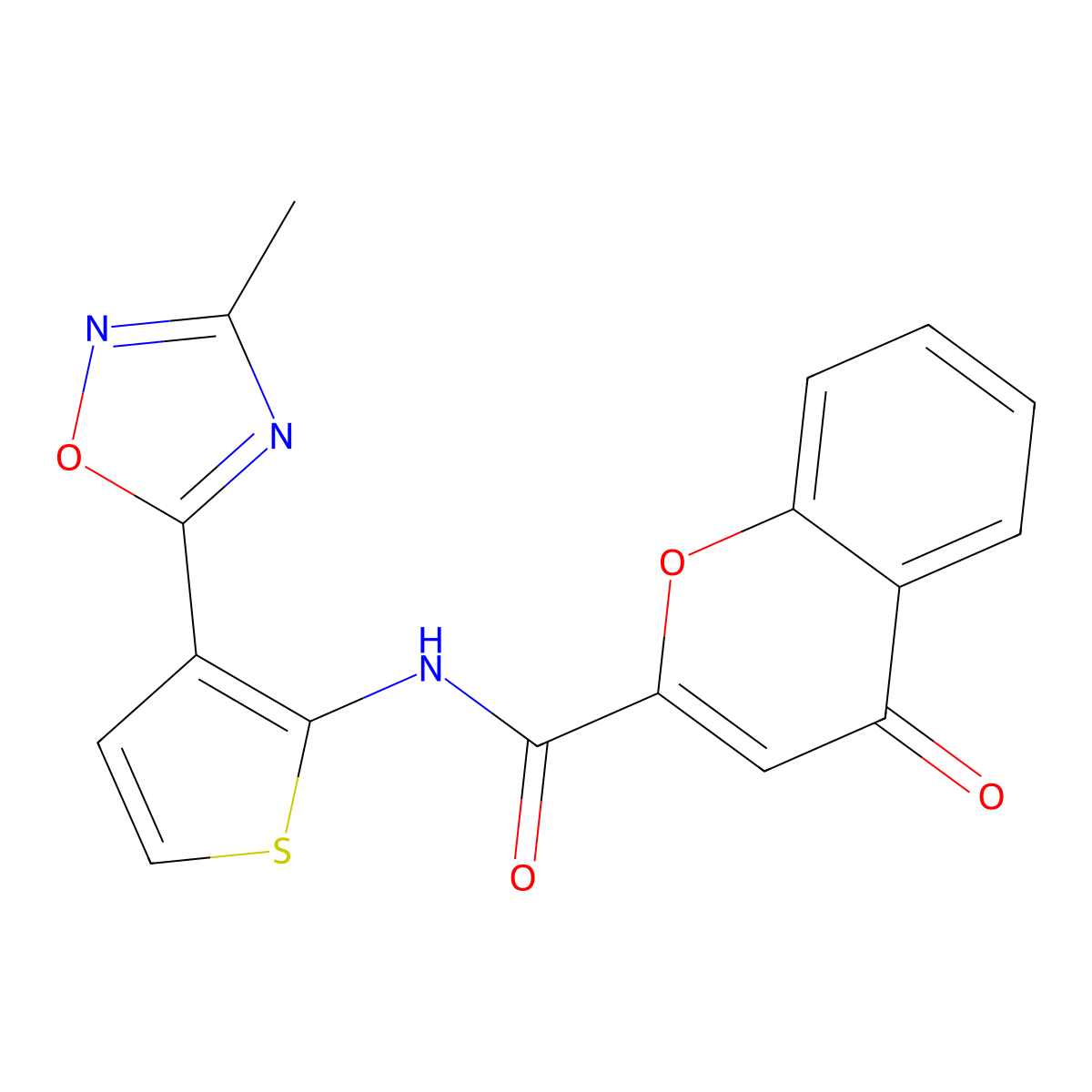 N-(3-(3-methyl-1,2,4-oxadiazol-5-yl)thiophen-2-yl)-4-oxo-4H-chromene-2-carboxamide molecular structure, CAS 2034615-37-5