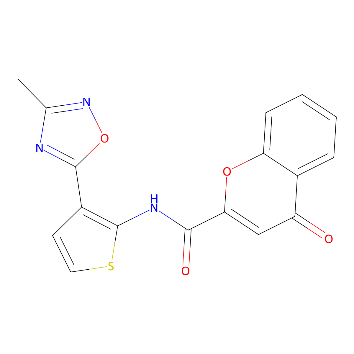 N-(3-(3-methyl-1,2,4-oxadiazol-5-yl)thiophen-2-yl)-4-oxo-4H-chromene-2-carboxamide molecular structure, CAS 2034615-37-5