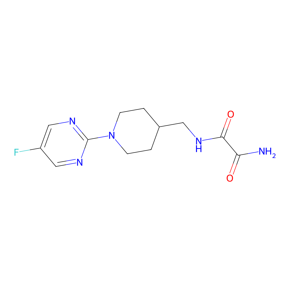 N1-((1-(5-fluoropyrimidin-2-yl)piperidin-4-yl)methyl)oxalamide molecular structure, CAS 2034615-47-7