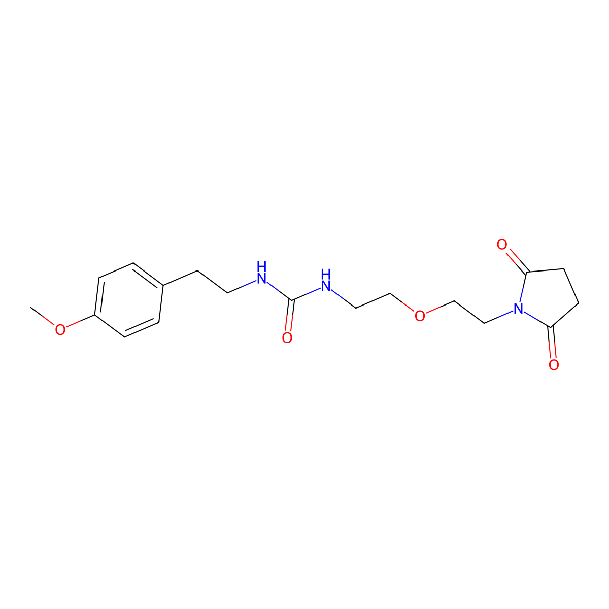 1-(2-(2-(2,5-Dioxopyrrolidin-1-yl)ethoxy)ethyl)-3-(4-methoxyphenethyl)urea molecular structure, CAS 2034615-52-4