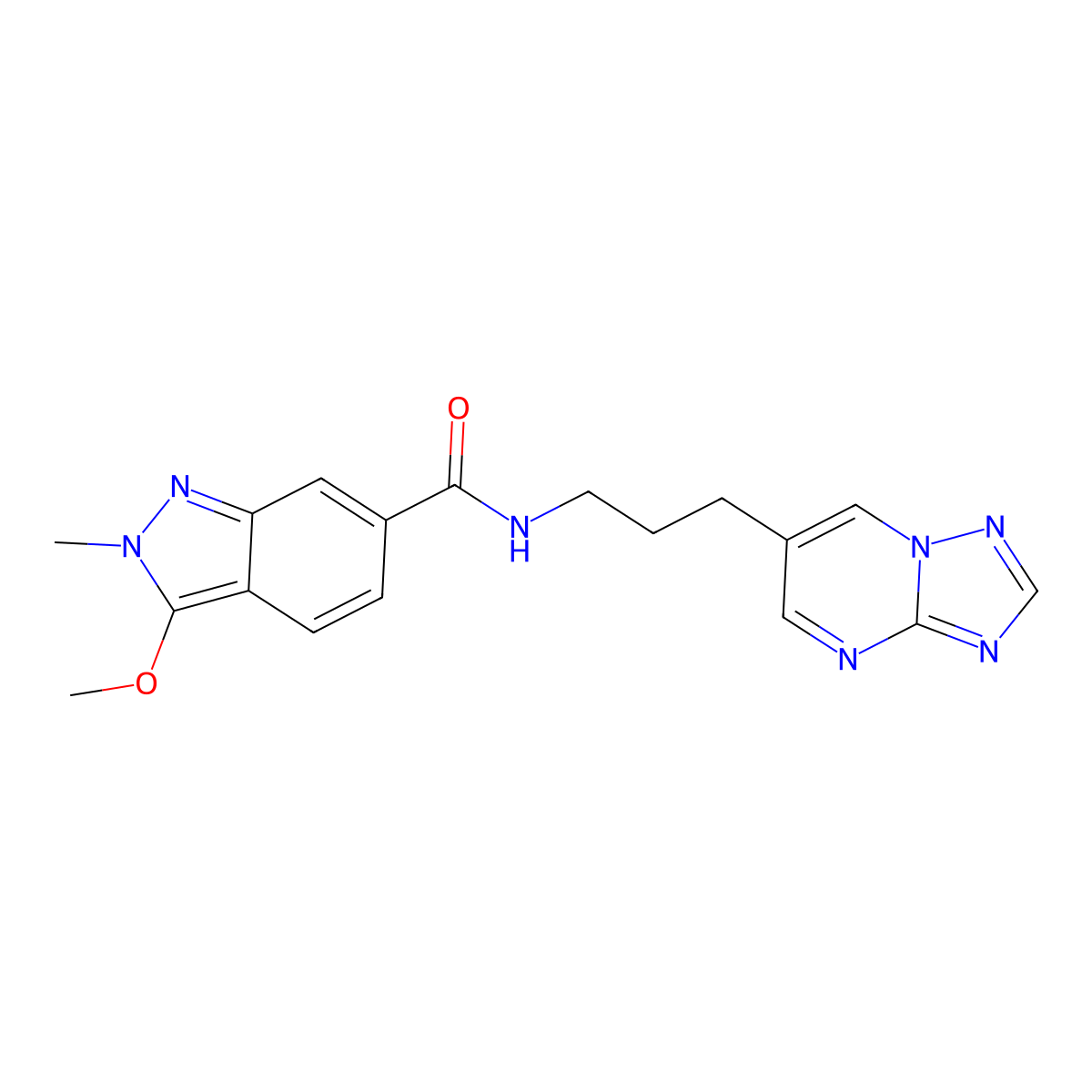 N-(3-([1,2,4]triazolo[1,5-a]pyrimidin-6-yl)propyl)-3-methoxy-2-methyl-2H-indazole-6-carboxamide molecular structure, CAS 2034615-62-6