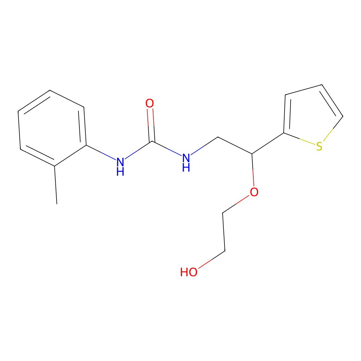 1-(2-(2-Hydroxyethoxy)-2-(thiophen-2-yl)ethyl)-3-(o-tolyl)urea molecular structure, CAS 2034615-70-6