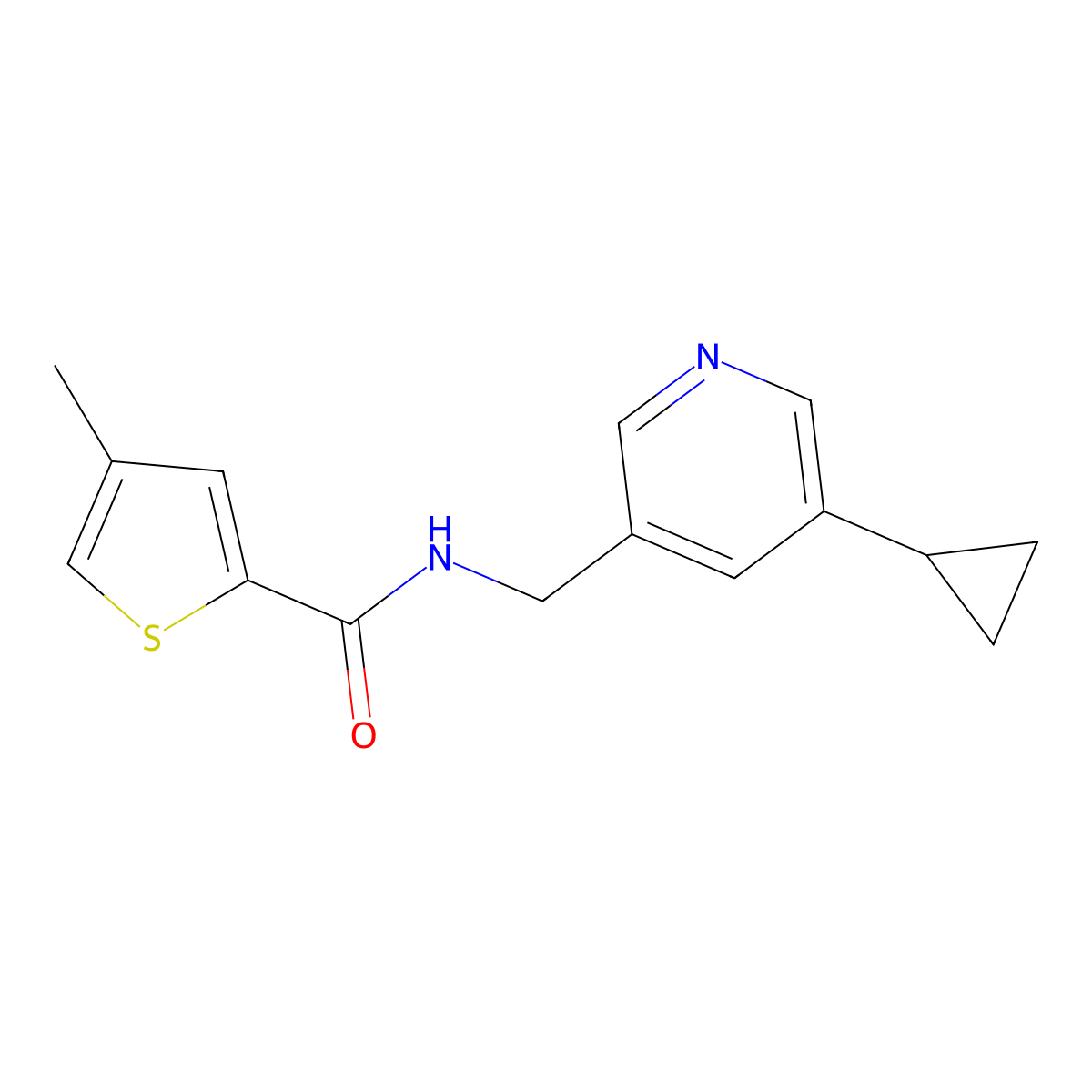 N-[(5-cyclopropylpyridin-3-yl)methyl]-4-methylthiophene-2-carboxamide molecular structure, CAS 2034615-73-9