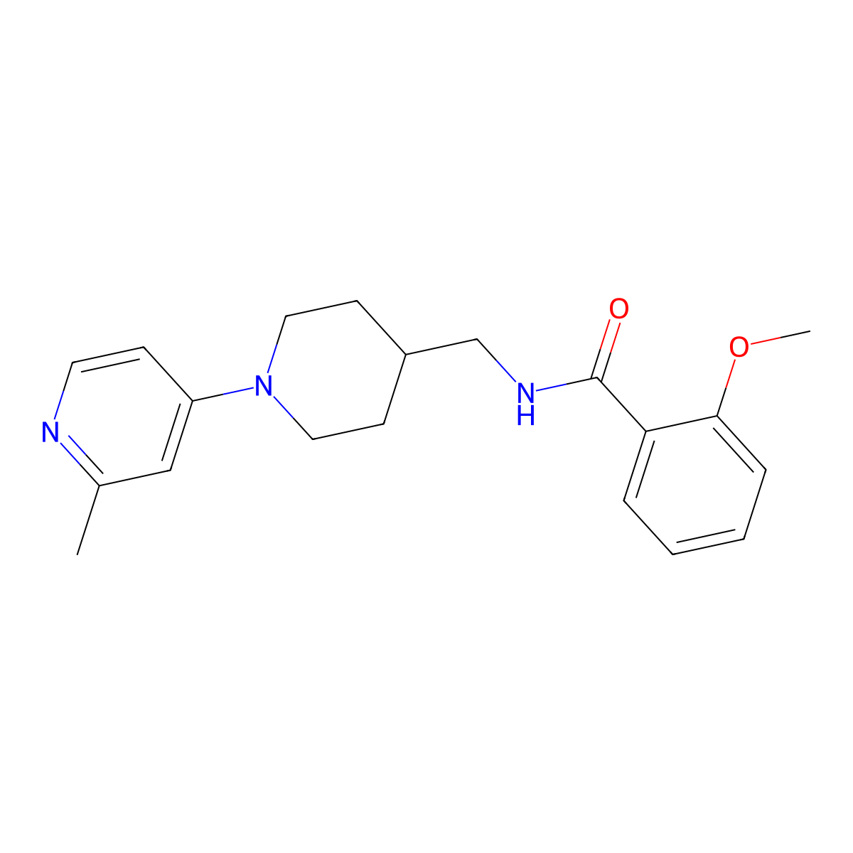 2-methoxy-N-{[1-(2-methylpyridin-4-yl)piperidin-4-yl]methyl}benzamide molecular structure, CAS 2034615-76-2