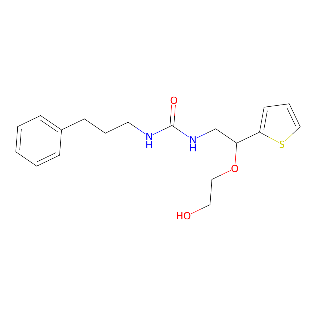 1-(2-(2-Hydroxyethoxy)-2-(thiophen-2-yl)ethyl)-3-(3-phenylpropyl)urea molecular structure, CAS 2034615-77-3