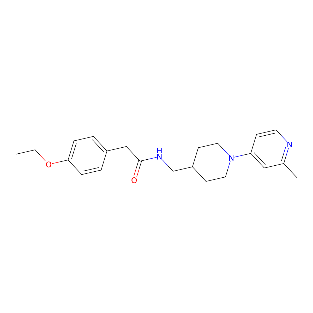 2-(4-ethoxyphenyl)-N-{[1-(2-methylpyridin-4-yl)piperidin-4-yl]methyl}acetamide molecular structure, CAS 2034615-81-9