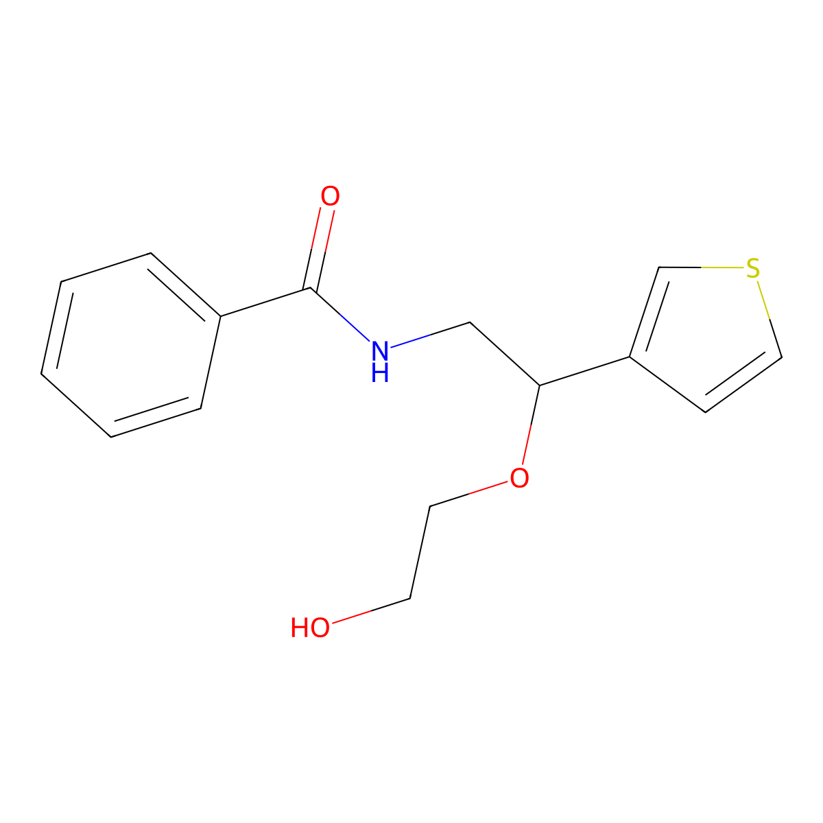 N-[2-(2-hydroxyethoxy)-2-(thiophen-3-yl)ethyl]benzamide molecular structure, CAS 2034615-86-4
