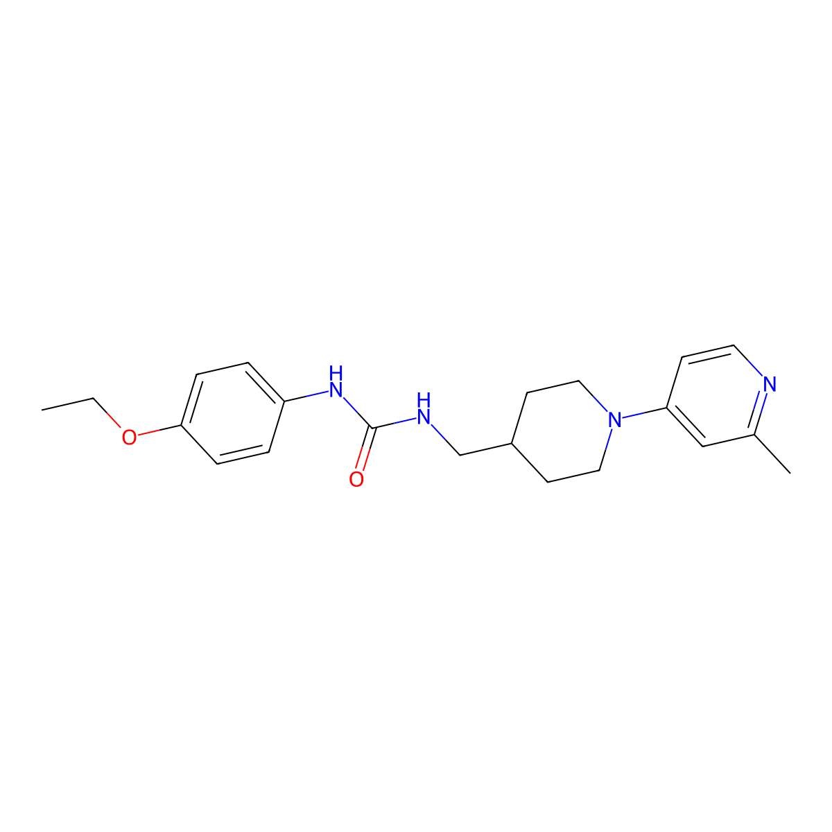1-(4-Ethoxyphenyl)-3-((1-(2-methylpyridin-4-yl)piperidin-4-yl)methyl)urea molecular structure, CAS 2034615-95-5