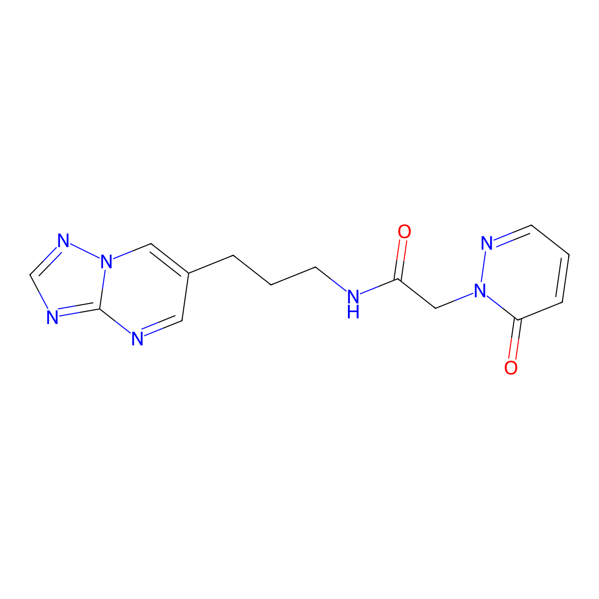 N-(3-([1,2,4]triazolo[1,5-a]pyrimidin-6-yl)propyl)-2-(6-oxopyridazin-1(6H)-yl)acetamide molecular structure, CAS 2034616-05-0