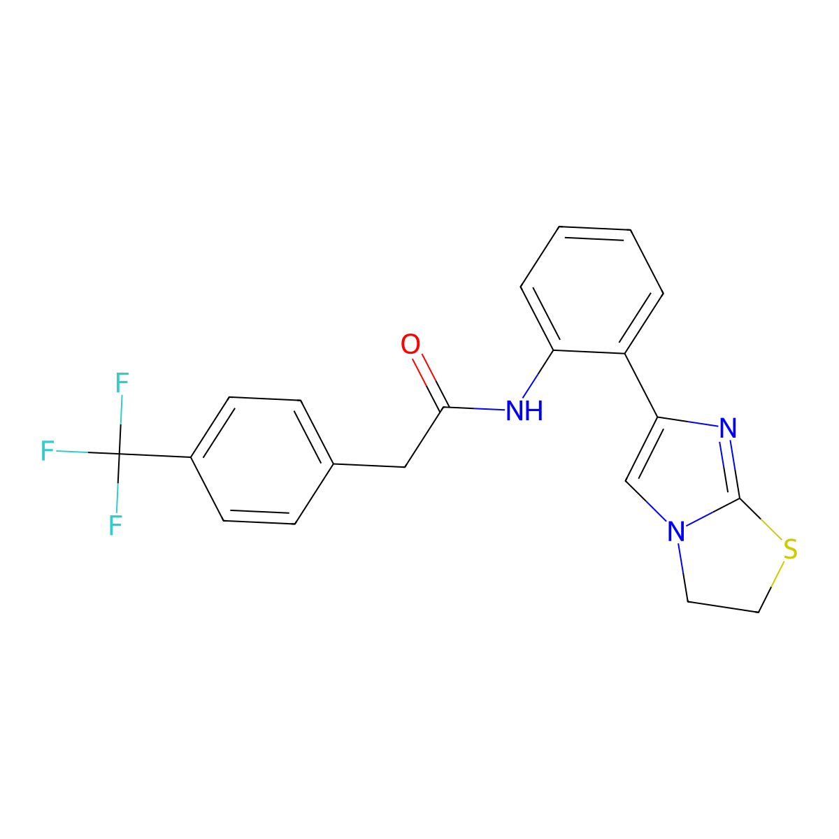 N-(2-(2,3-dihydroimidazo[2,1-b]thiazol-6-yl)phenyl)-2-(4-(trifluoromethyl)phenyl)acetamide molecular structure, CAS 2034616-24-3