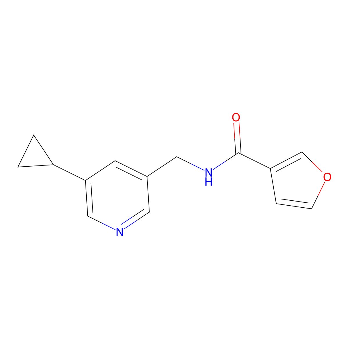 N-[(5-cyclopropylpyridin-3-yl)methyl]furan-3-carboxamide molecular structure, CAS 2034616-52-7