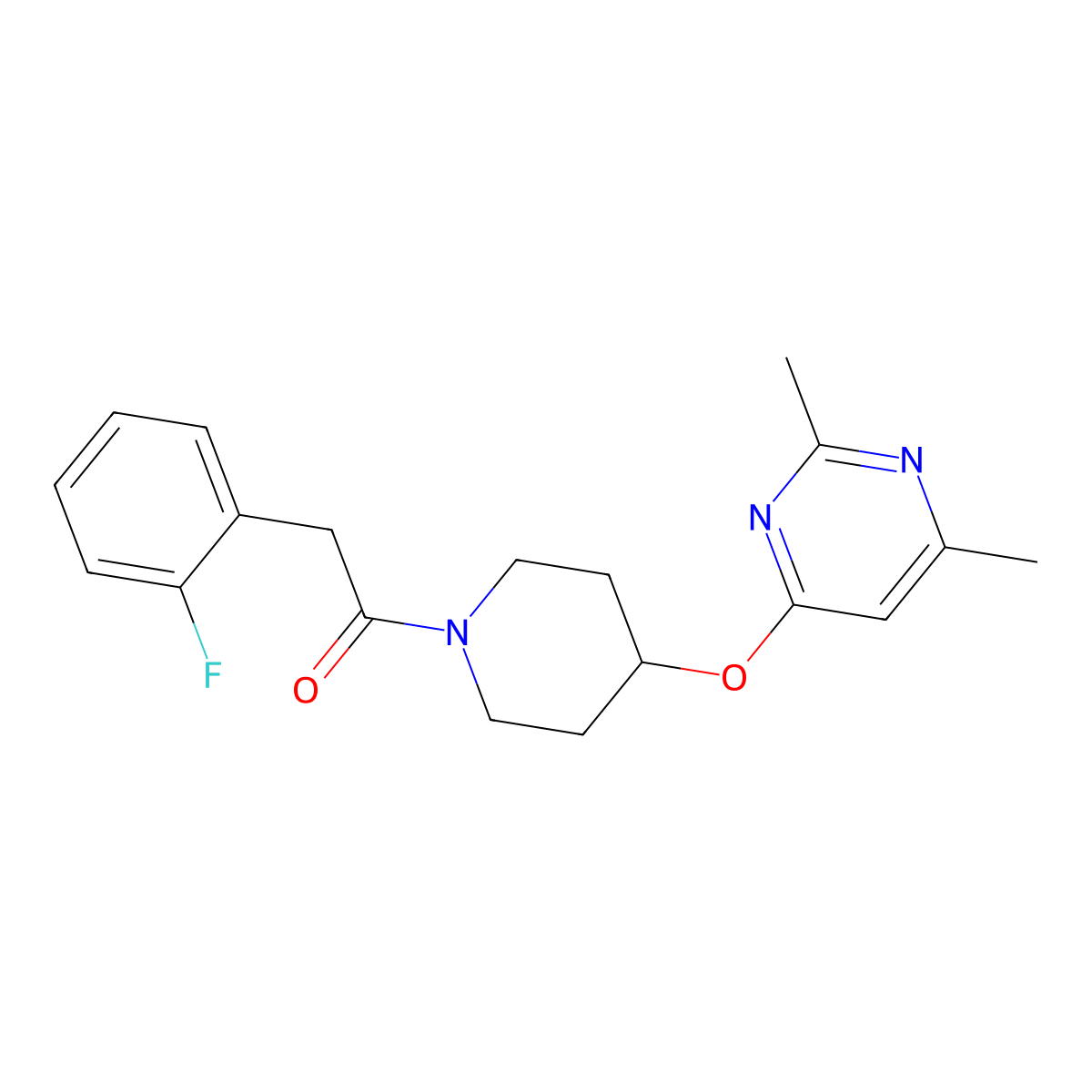 1-(4-((2,6-Dimethylpyrimidin-4-yl)oxy)piperidin-1-yl)-2-(2-fluorophenyl)ethanone molecular structure, CAS 2034616-53-8