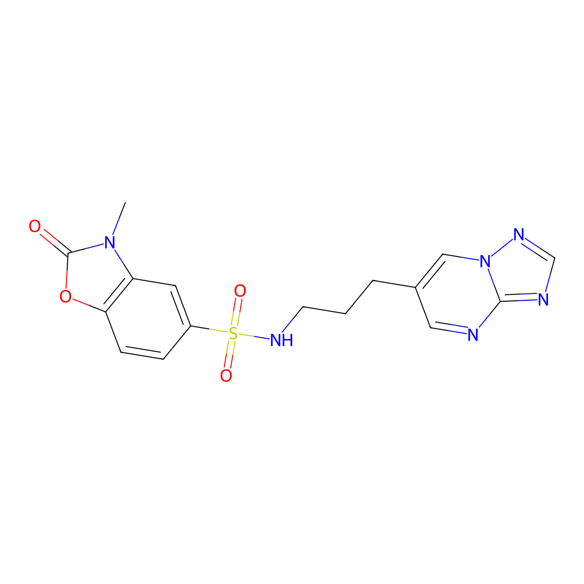 N-(3-([1,2,4]triazolo[1,5-a]pyrimidin-6-yl)propyl)-3-methyl-2-oxo-2,3-dihydrobenzo[d]oxazole-5-sulfonamide molecular structure, CAS 2034616-54-9