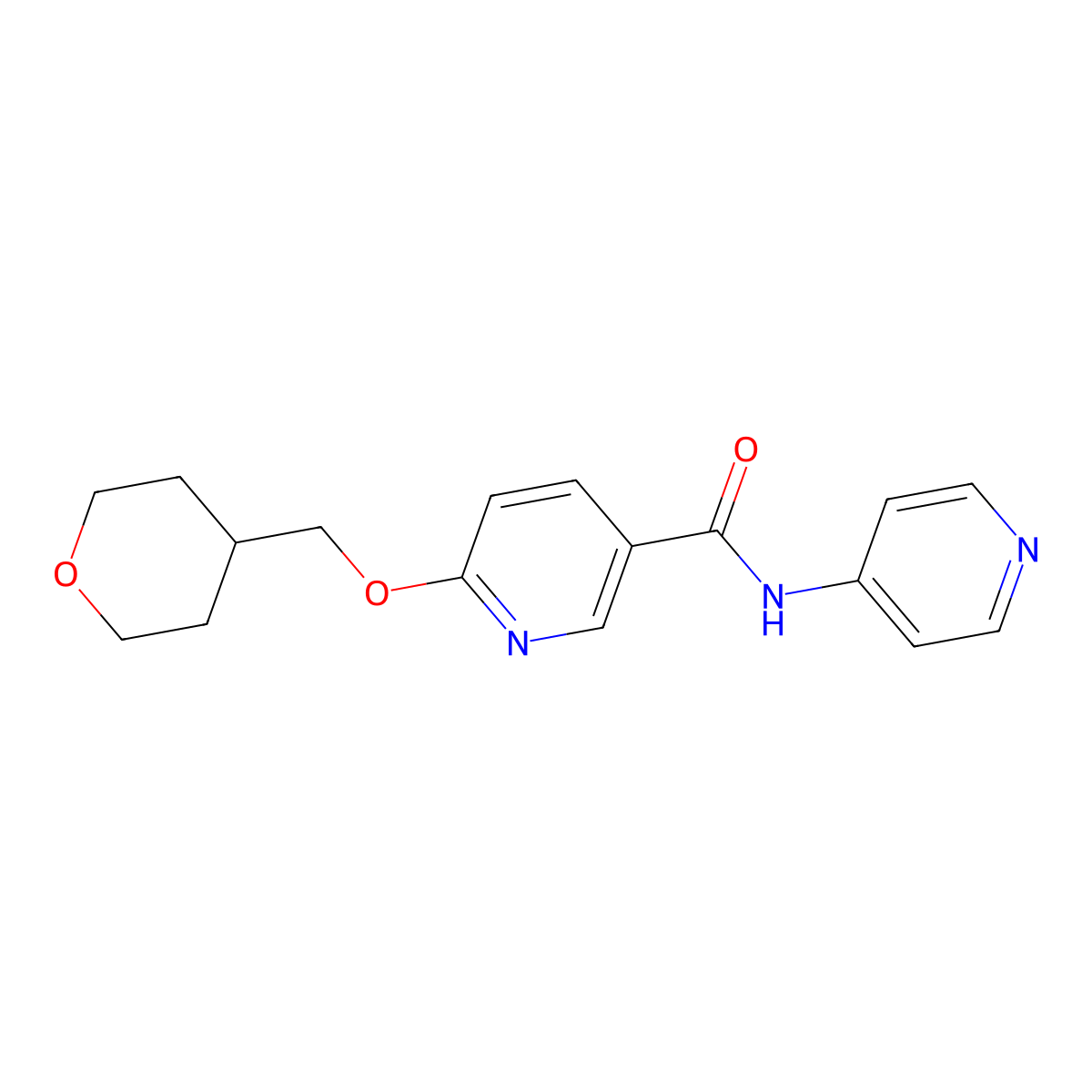 N-(pyridin-4-yl)-6-((tetrahydro-2H-pyran-4-yl)methoxy)nicotinamide molecular structure, CAS 2034616-59-4