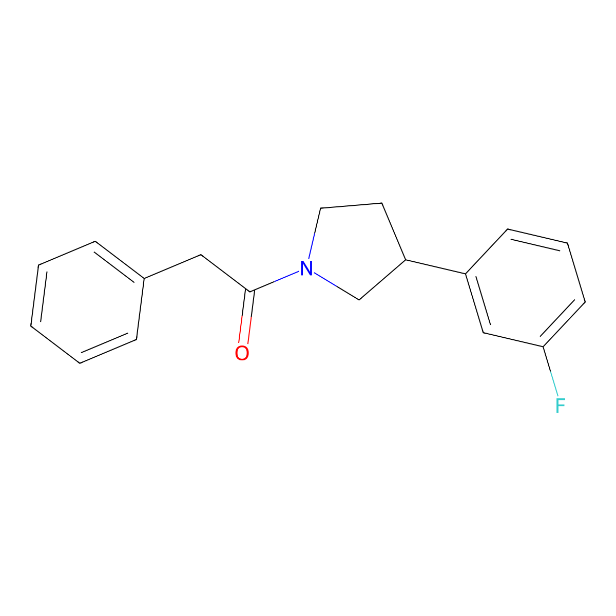 1-(3-(3-Fluorophenyl)pyrrolidin-1-yl)-2-phenylethanone molecular structure, CAS 2034616-61-8