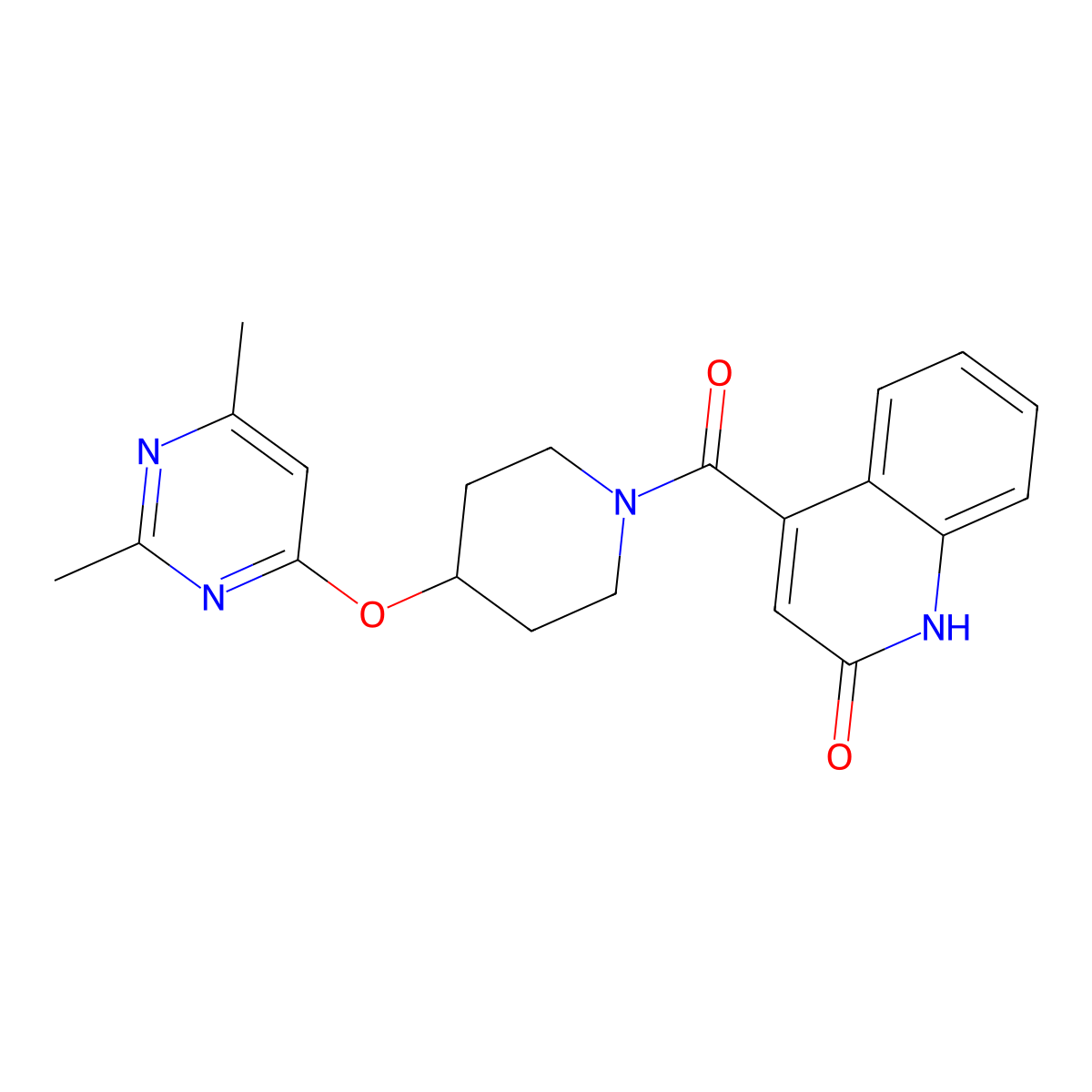 (4-((2,6-Dimethylpyrimidin-4-yl)oxy)piperidin-1-yl)(2-hydroxyquinolin-4-yl)methanone molecular structure, CAS 2034616-92-5