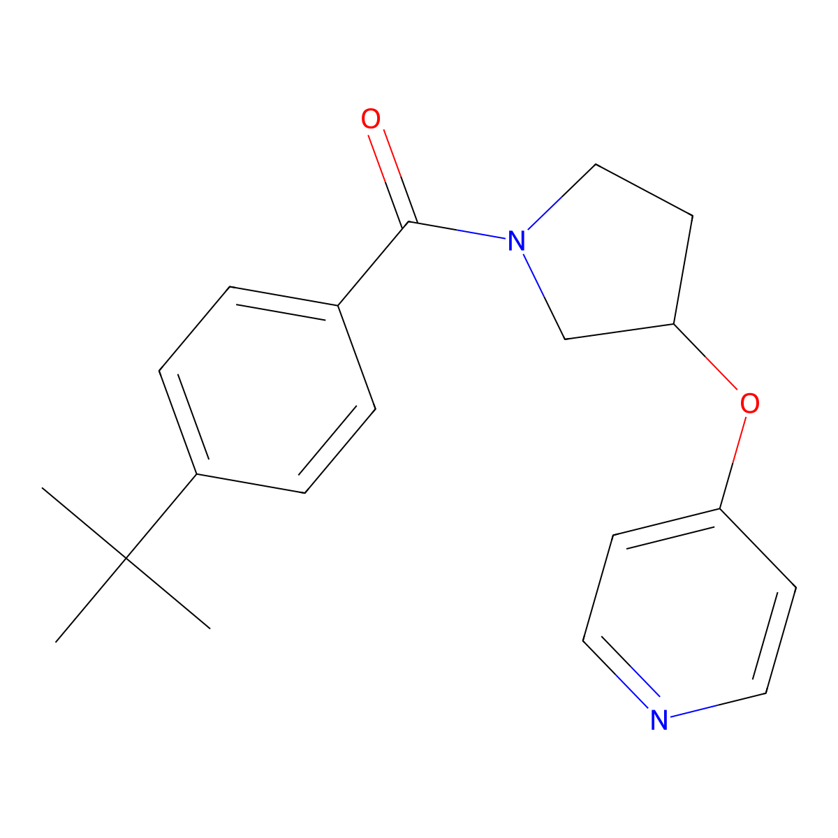 (4-(Tert-butyl)phenyl)(3-(pyridin-4-yloxy)pyrrolidin-1-yl)methanone molecular structure, CAS 2034617-03-1