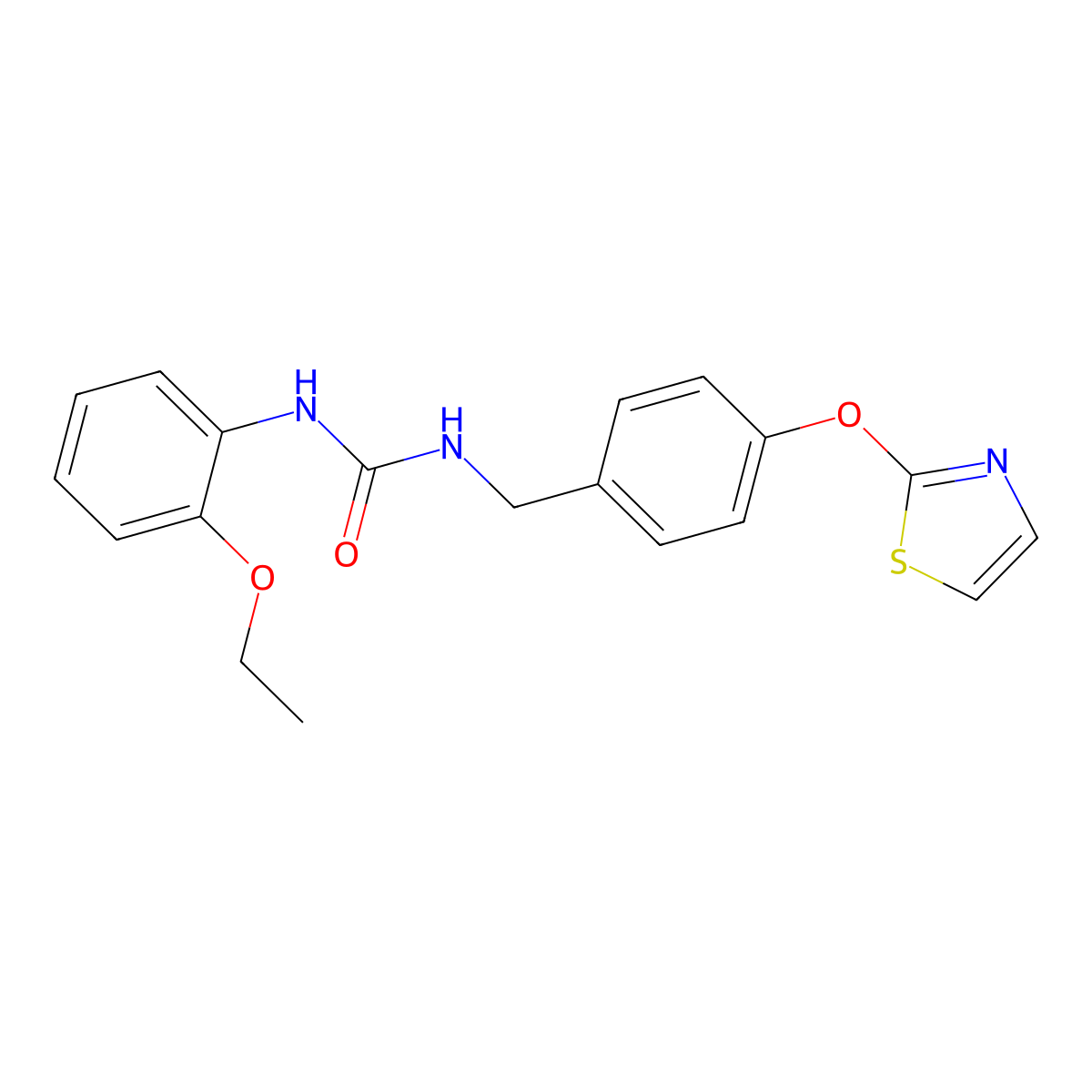 1-(2-Ethoxyphenyl)-3-(4-(thiazol-2-yloxy)benzyl)urea molecular structure, CAS 2034617-05-3