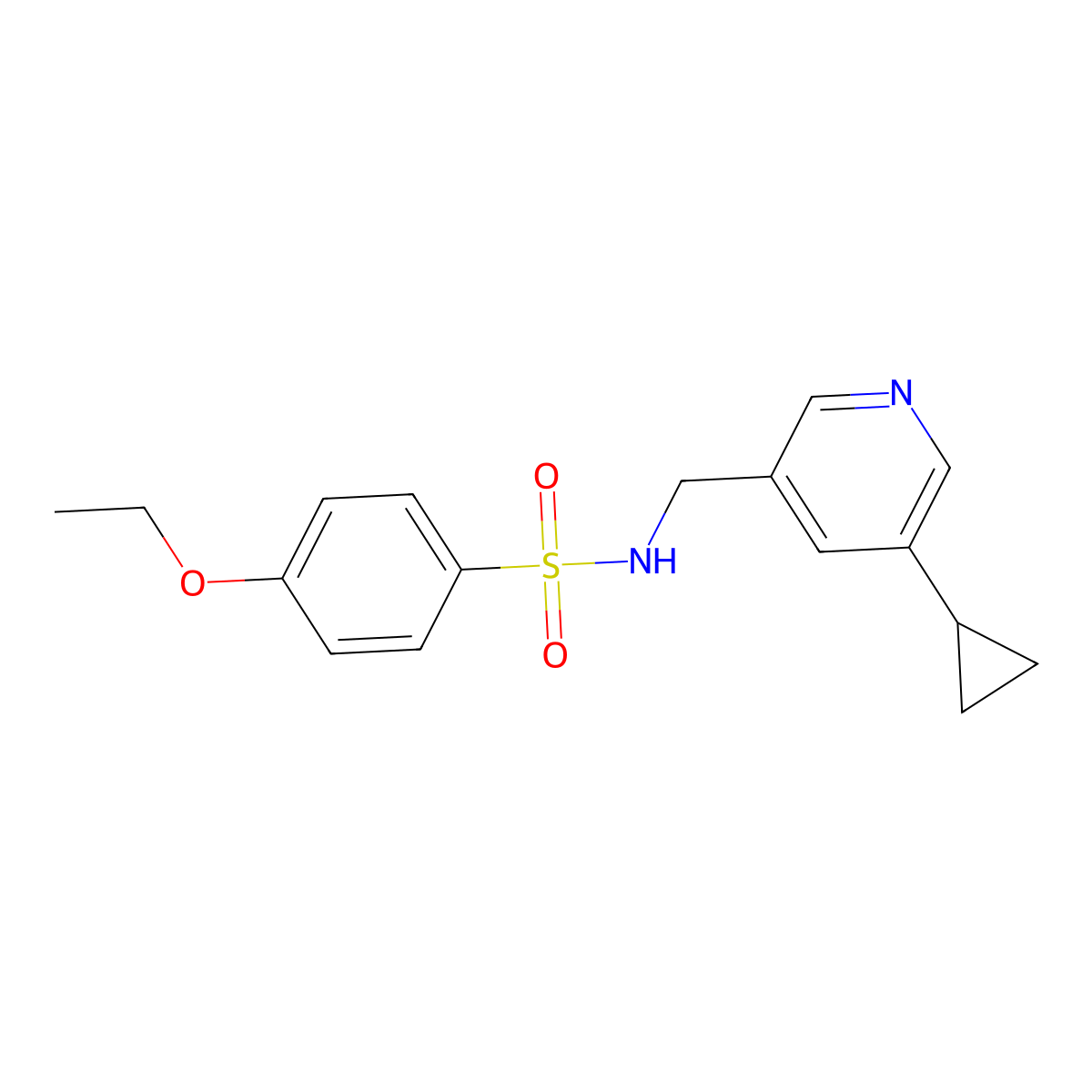 N-((5-cyclopropylpyridin-3-yl)methyl)-4-ethoxybenzenesulfonamide molecular structure, CAS 2034617-08-6