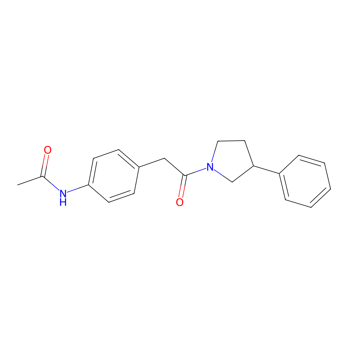 N-{4-[2-oxo-2-(3-phenylpyrrolidin-1-yl)ethyl]phenyl}acetamide molecular structure, CAS 2034617-15-5