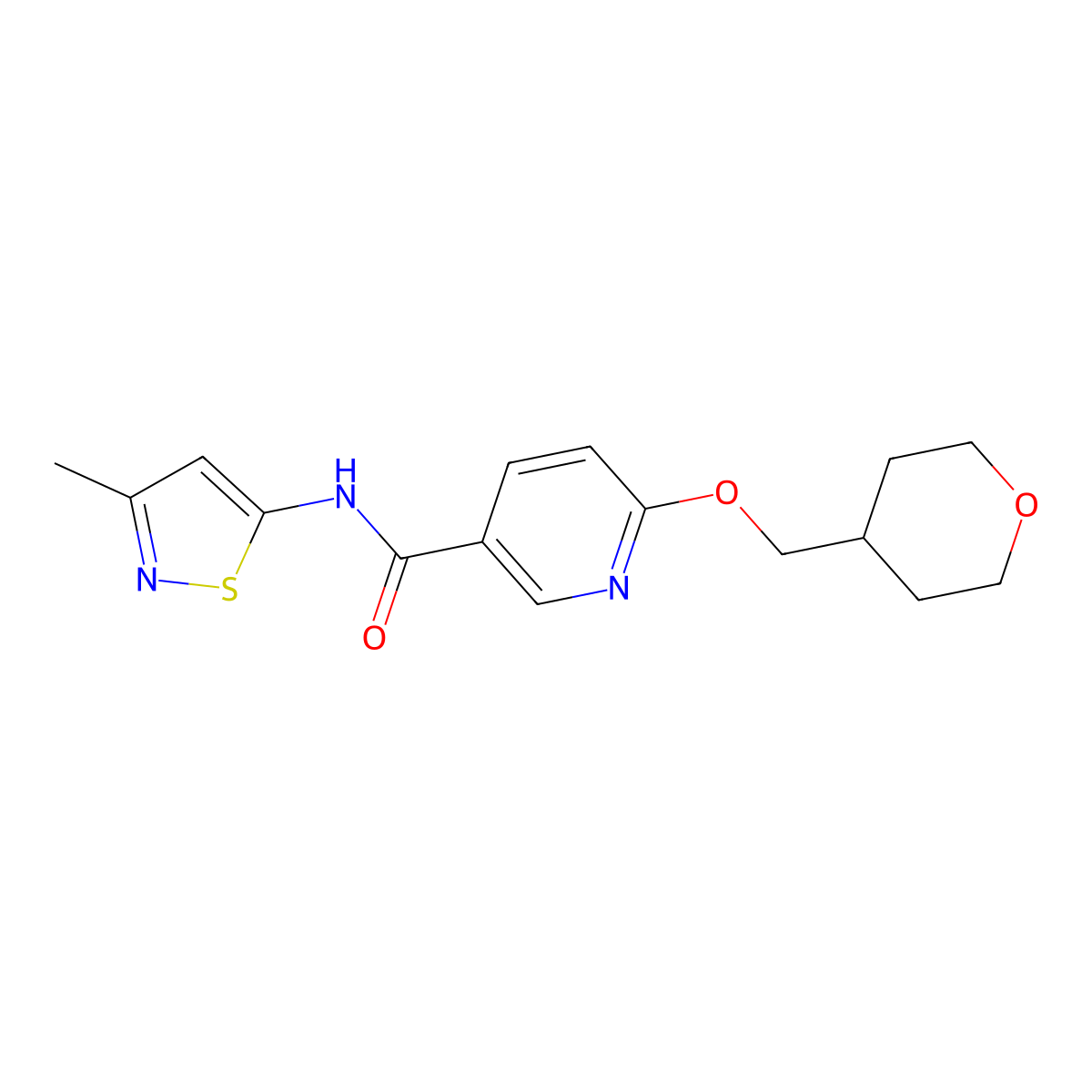 N-(3-methylisothiazol-5-yl)-6-((tetrahydro-2H-pyran-4-yl)methoxy)nicotinamide molecular structure, CAS 2034617-17-7