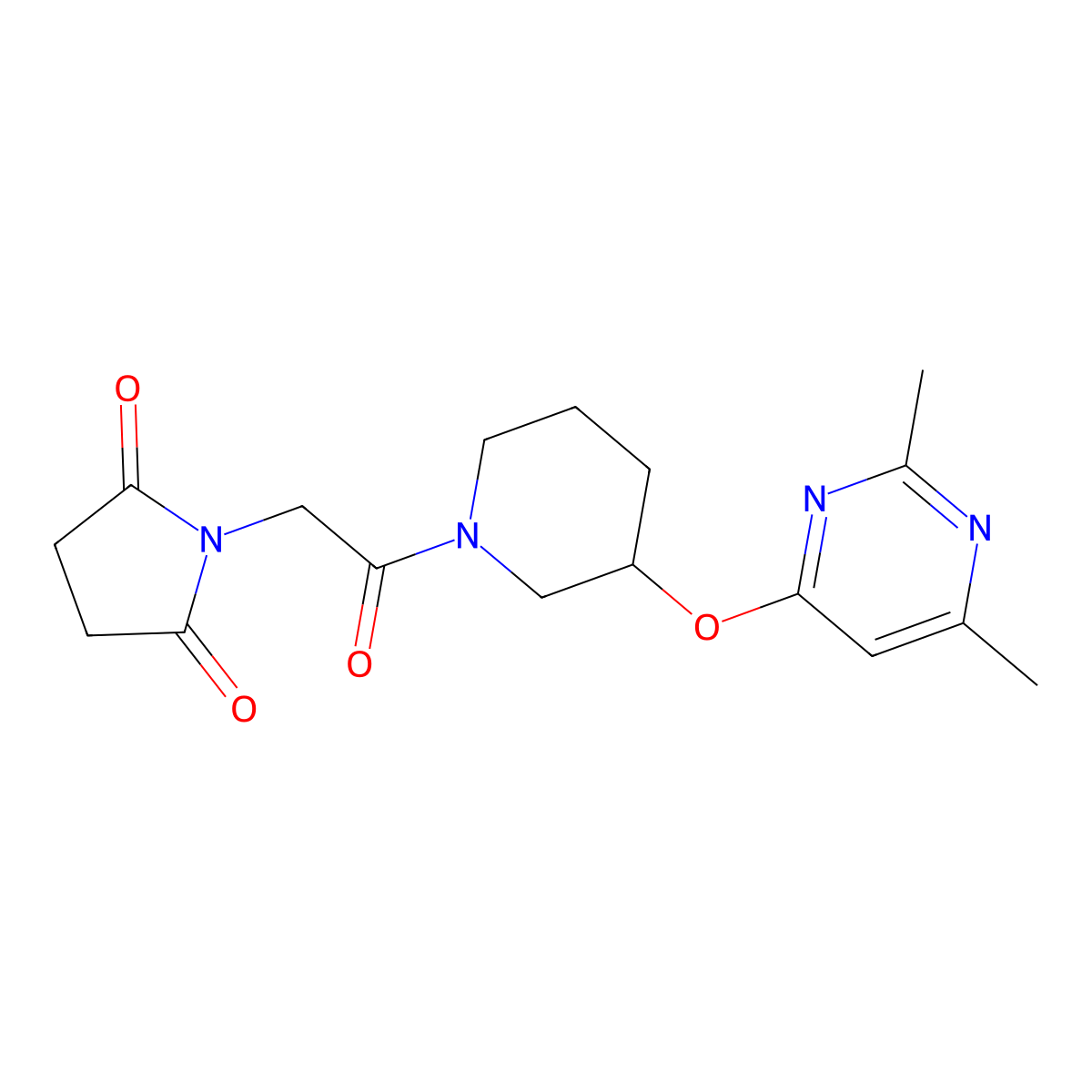1-(2-(3-((2,6-Dimethylpyrimidin-4-yl)oxy)piperidin-1-yl)-2-oxoethyl)pyrrolidine-2,5-dione molecular structure, CAS 2034617-28-0