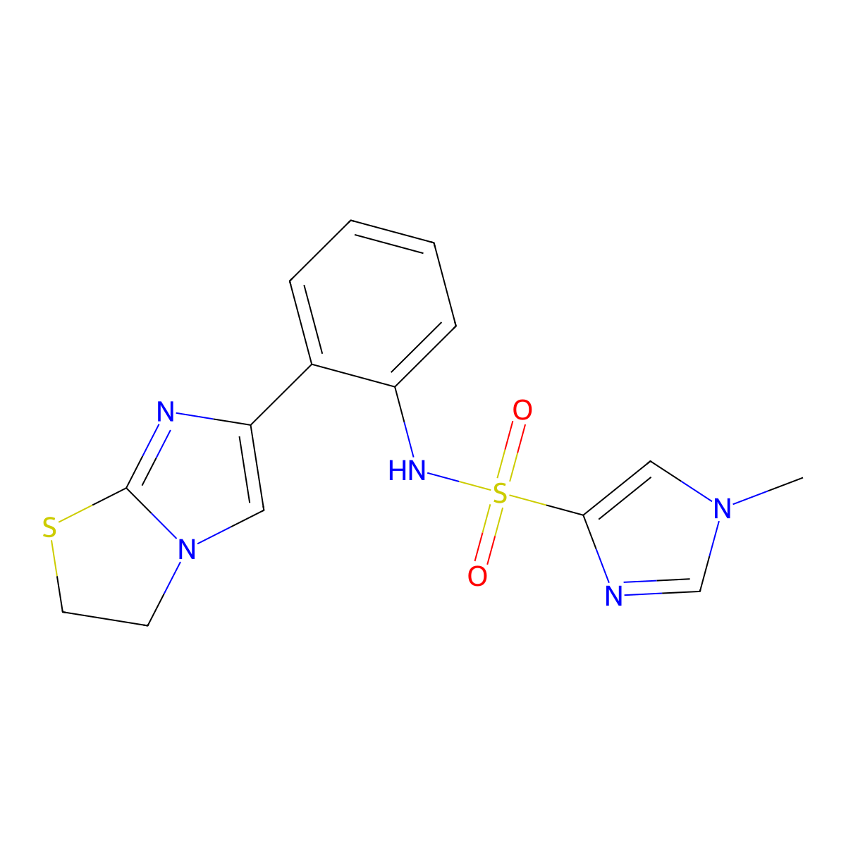 N-(2-(2,3-dihydroimidazo[2,1-b]thiazol-6-yl)phenyl)-1-methyl-1H-imidazole-4-sulfonamide molecular structure, CAS 2034617-30-4