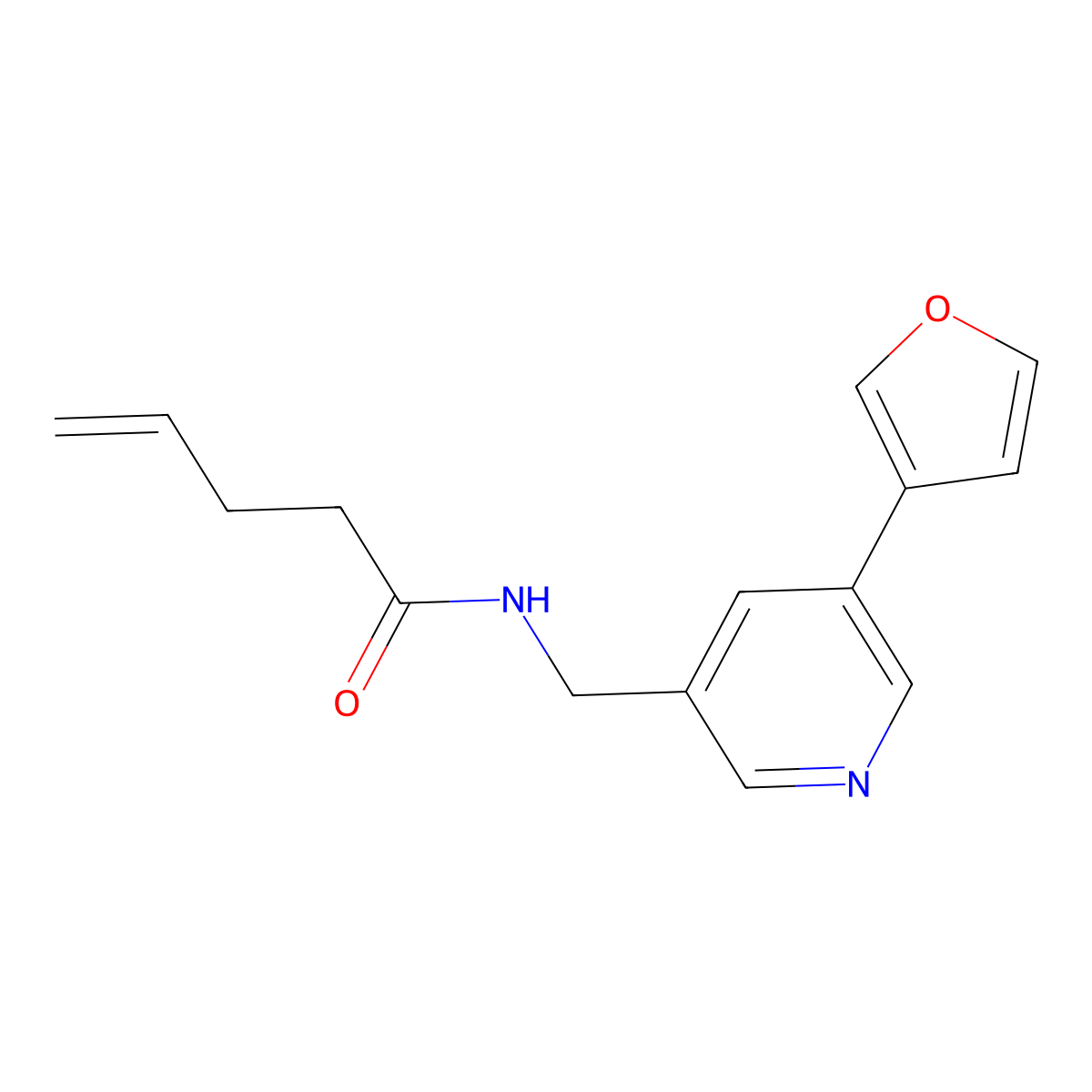 N-((5-(furan-3-yl)pyridin-3-yl)methyl)pent-4-enamide molecular structure, CAS 2034617-33-7