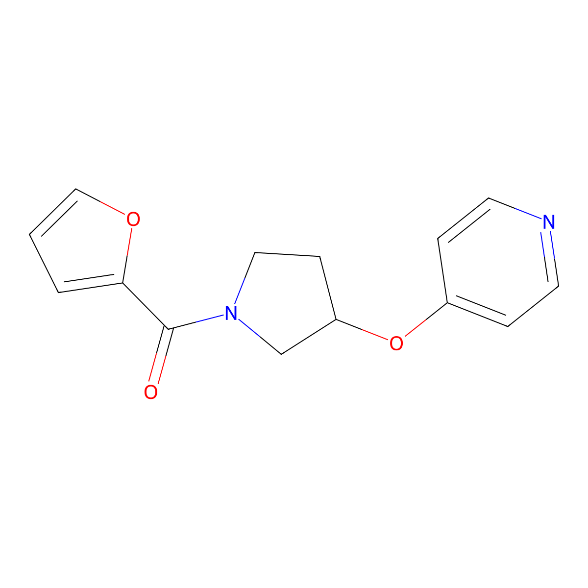 Furan-2-yl(3-(pyridin-4-yloxy)pyrrolidin-1-yl)methanone molecular structure, CAS 2034617-36-0