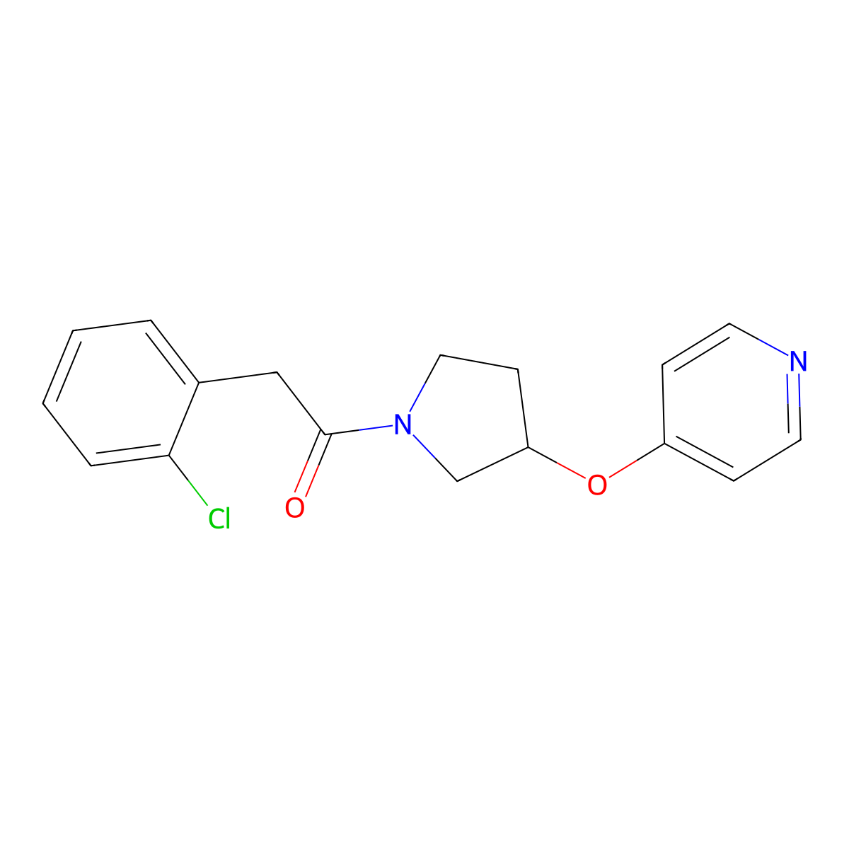 2-(2-Chlorophenyl)-1-(3-(pyridin-4-yloxy)pyrrolidin-1-yl)ethanone molecular structure, CAS 2034617-39-3