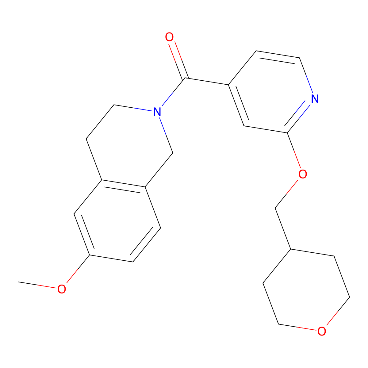 (6-methoxy-3,4-dihydroisoquinolin-2(1H)-yl)(2-((tetrahydro-2H-pyran-4-yl)methoxy)pyridin-4-yl)methanone molecular structure, CAS 2034617-51-9