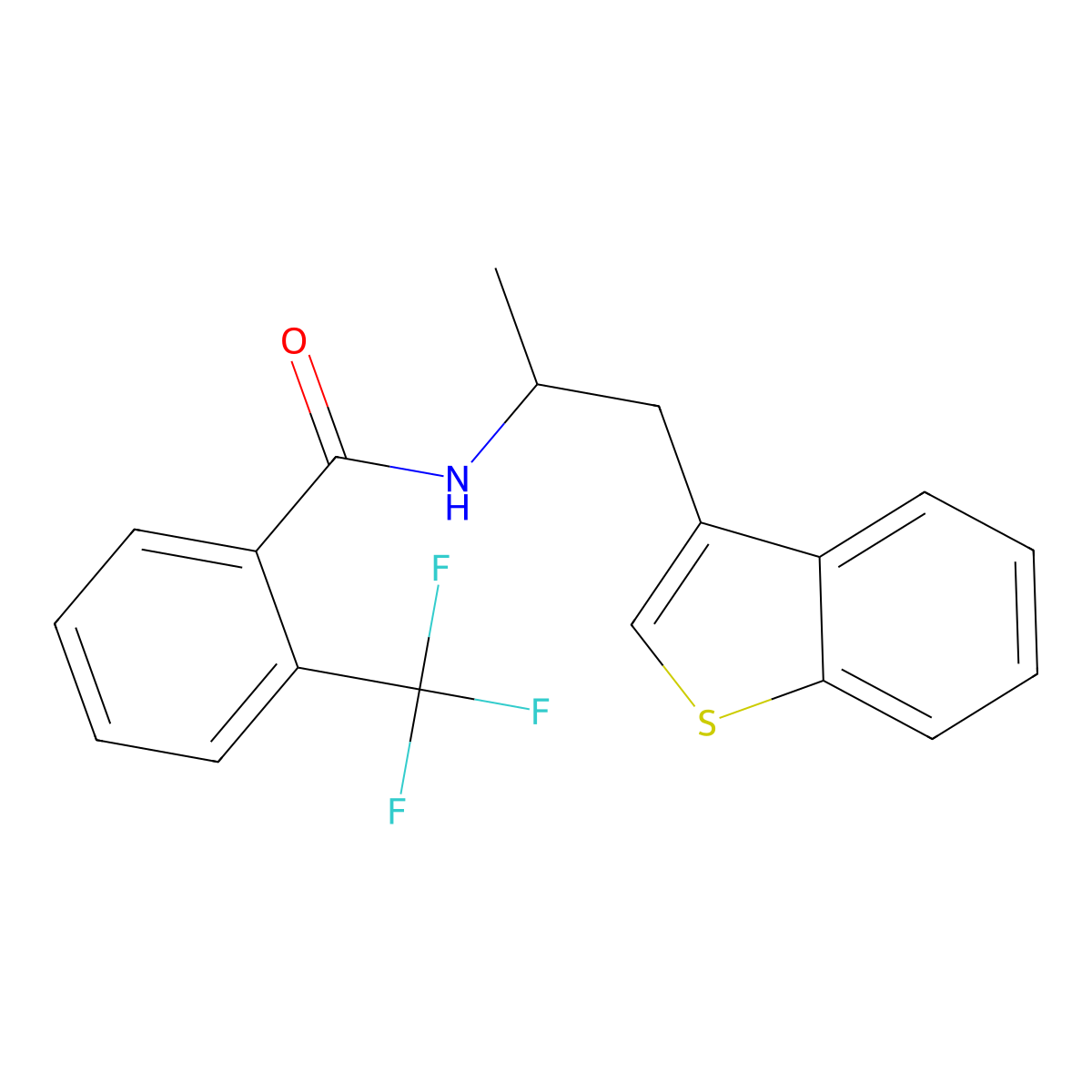 N-(1-(benzo[b]thiophen-3-yl)propan-2-yl)-2-(trifluoromethyl)benzamide molecular structure, CAS 2034617-58-6