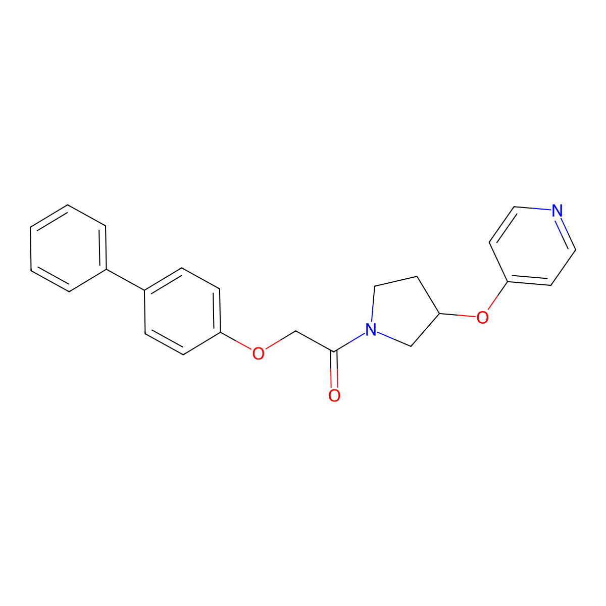 2-([1,1'-Biphenyl]-4-yloxy)-1-(3-(pyridin-4-yloxy)pyrrolidin-1-yl)ethanone molecular structure, CAS 2034617-60-0