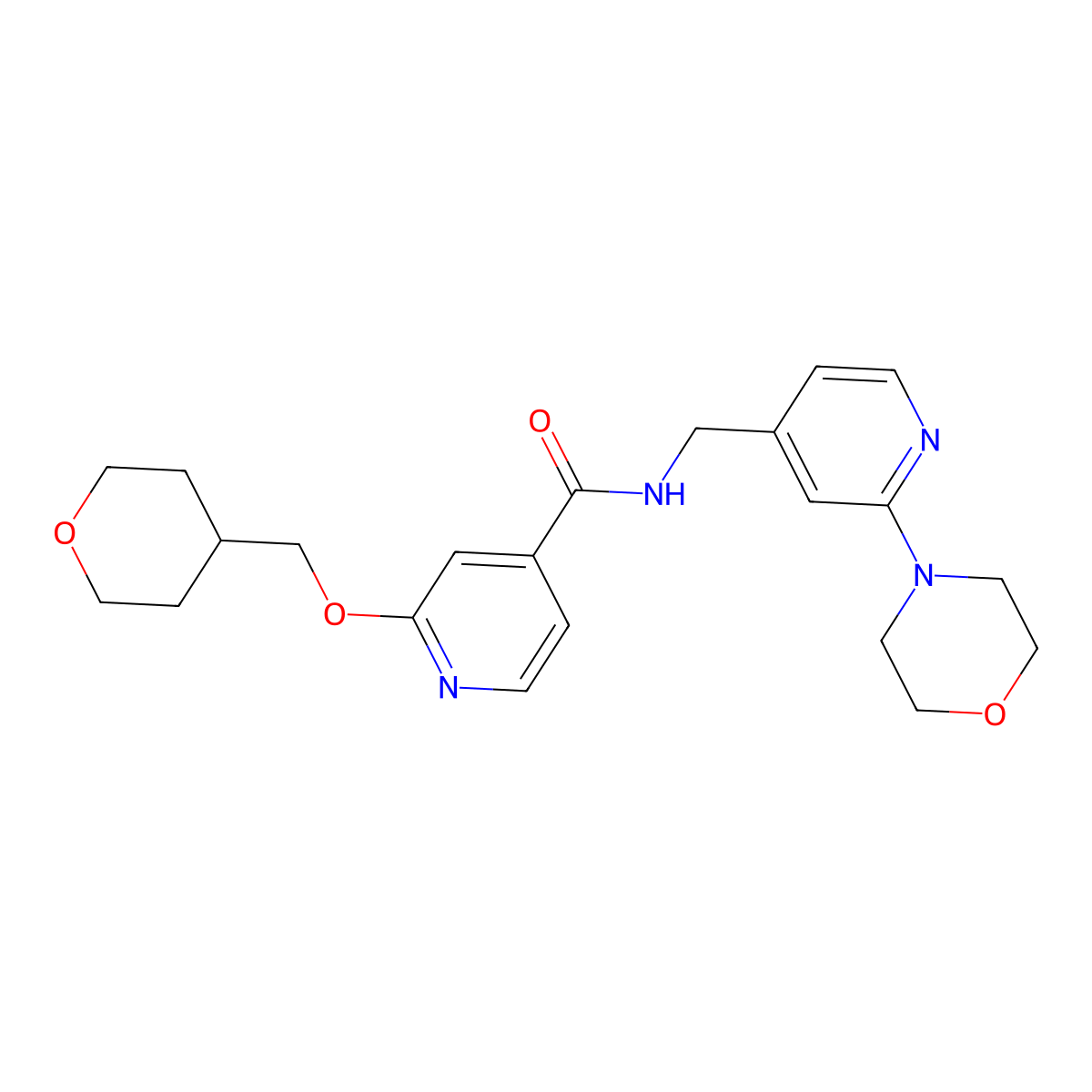 N-((2-morpholinopyridin-4-yl)methyl)-2-((tetrahydro-2H-pyran-4-yl)methoxy)isonicotinamide molecular structure, CAS 2034617-63-3