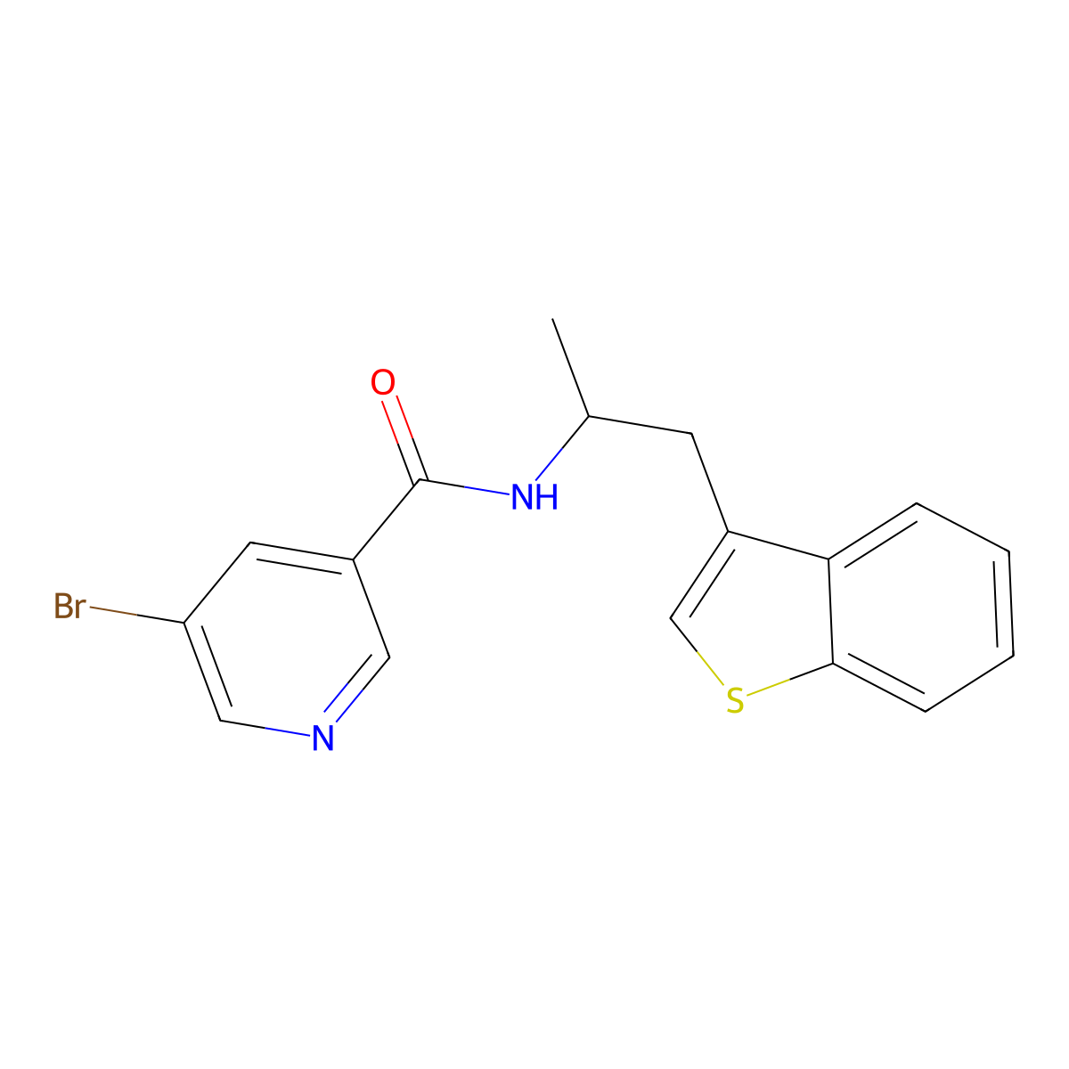 N-(1-(benzo[b]thiophen-3-yl)propan-2-yl)-5-bromonicotinamide molecular structure, CAS 2034617-66-6