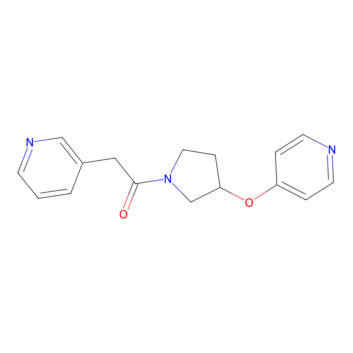 2-(Pyridin-3-yl)-1-(3-(pyridin-4-yloxy)pyrrolidin-1-yl)ethanone molecular structure, CAS 2034617-68-8