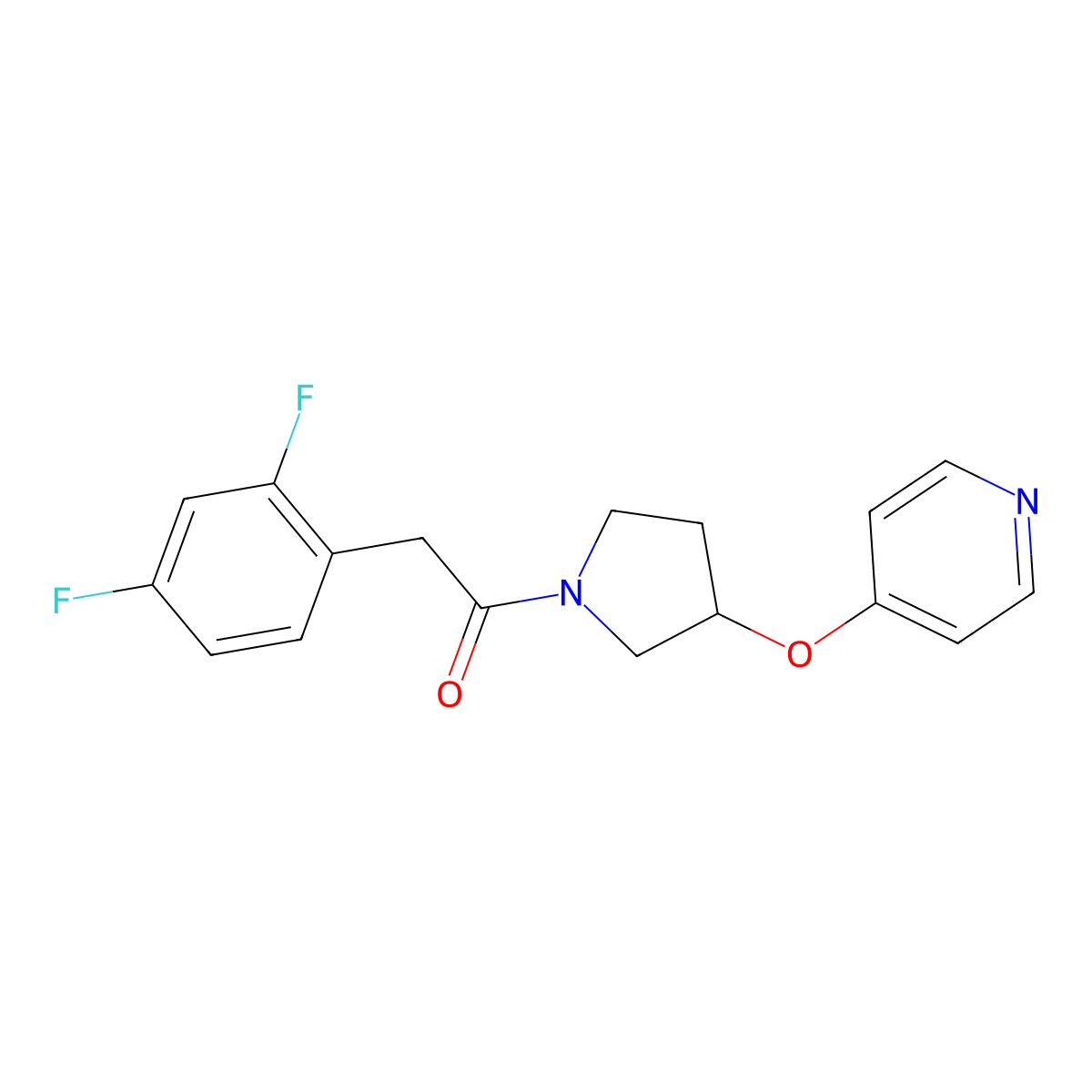 2-(2,4-Difluorophenyl)-1-(3-(pyridin-4-yloxy)pyrrolidin-1-yl)ethanone molecular structure, CAS 2034617-72-4