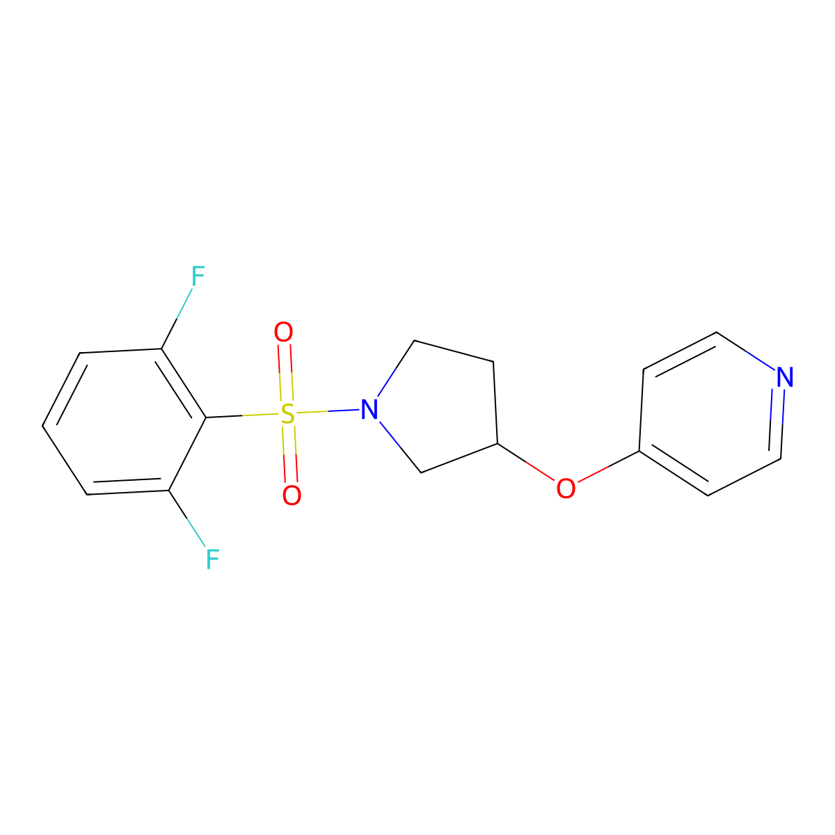 4-((1-((2,6-Difluorophenyl)sulfonyl)pyrrolidin-3-yl)oxy)pyridine molecular structure, CAS 2034617-76-8