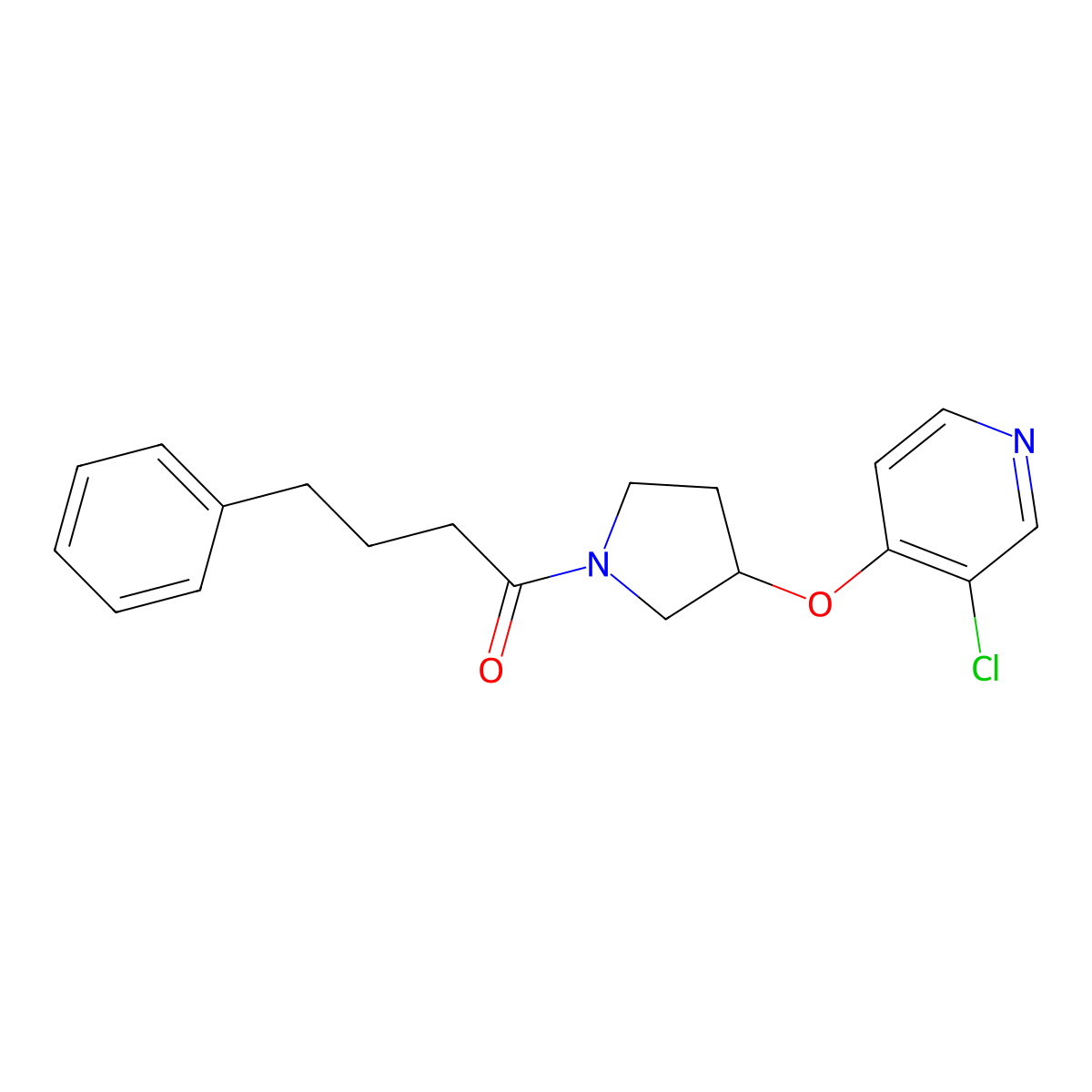 1-(3-((3-Chloropyridin-4-yl)oxy)pyrrolidin-1-yl)-4-phenylbutan-1-one molecular structure, CAS 2034618-24-9