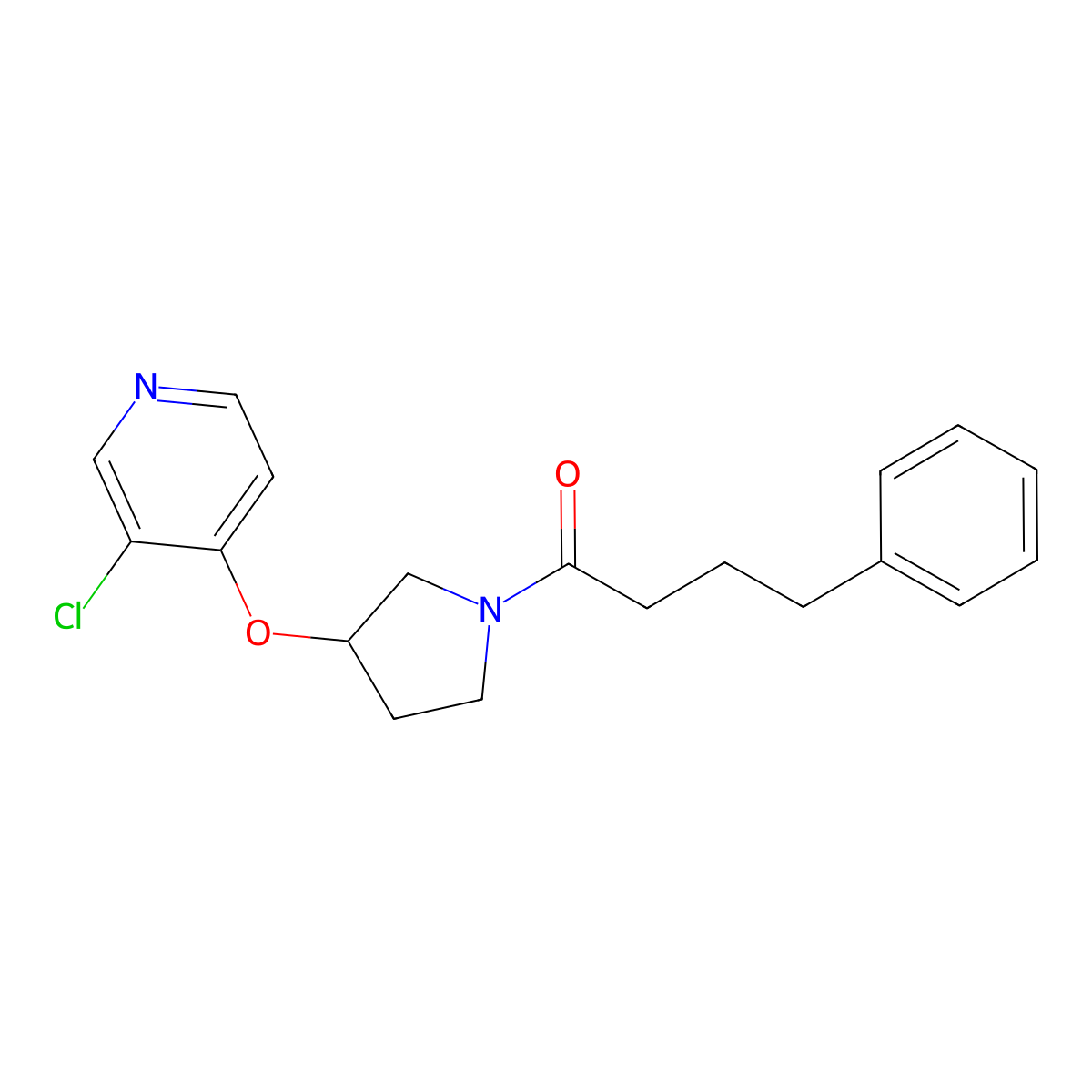 1-(3-((3-Chloropyridin-4-yl)oxy)pyrrolidin-1-yl)-4-phenylbutan-1-one molecular structure, CAS 2034618-24-9