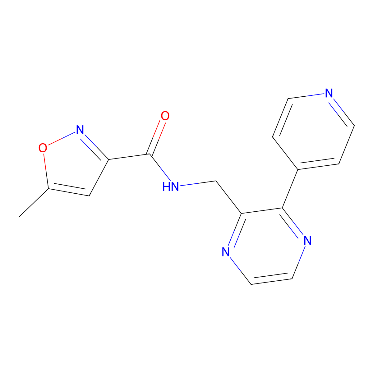5-methyl-N-{[3-(pyridin-4-yl)pyrazin-2-yl]methyl}-1,2-oxazole-3-carboxamide molecular structure, CAS 2034618-32-9