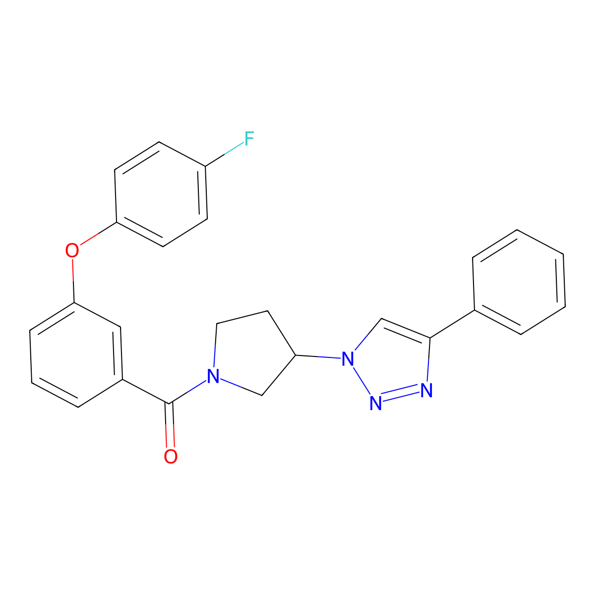 (3-(4-fluorophenoxy)phenyl)(3-(4-phenyl-1H-1,2,3-triazol-1-yl)pyrrolidin-1-yl)methanone molecular structure, CAS 2034618-50-1