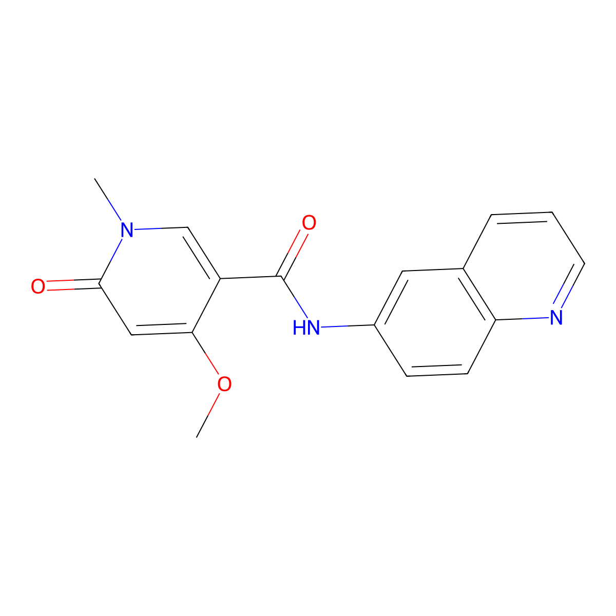 4-methoxy-1-methyl-6-oxo-N-(quinolin-6-yl)-1,6-dihydropyridine-3-carboxamide molecular structure, CAS 2034618-53-4